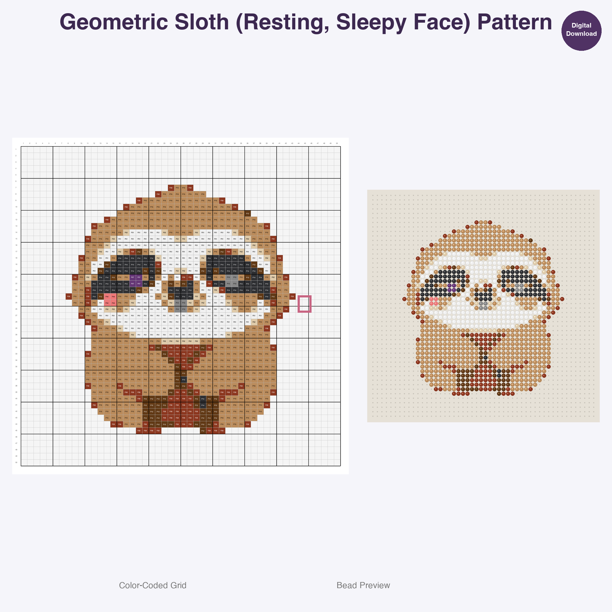 Geometric Jungle Safari Perler Bead Patterns Bundle, 48 Designs (PDF Digital Download)