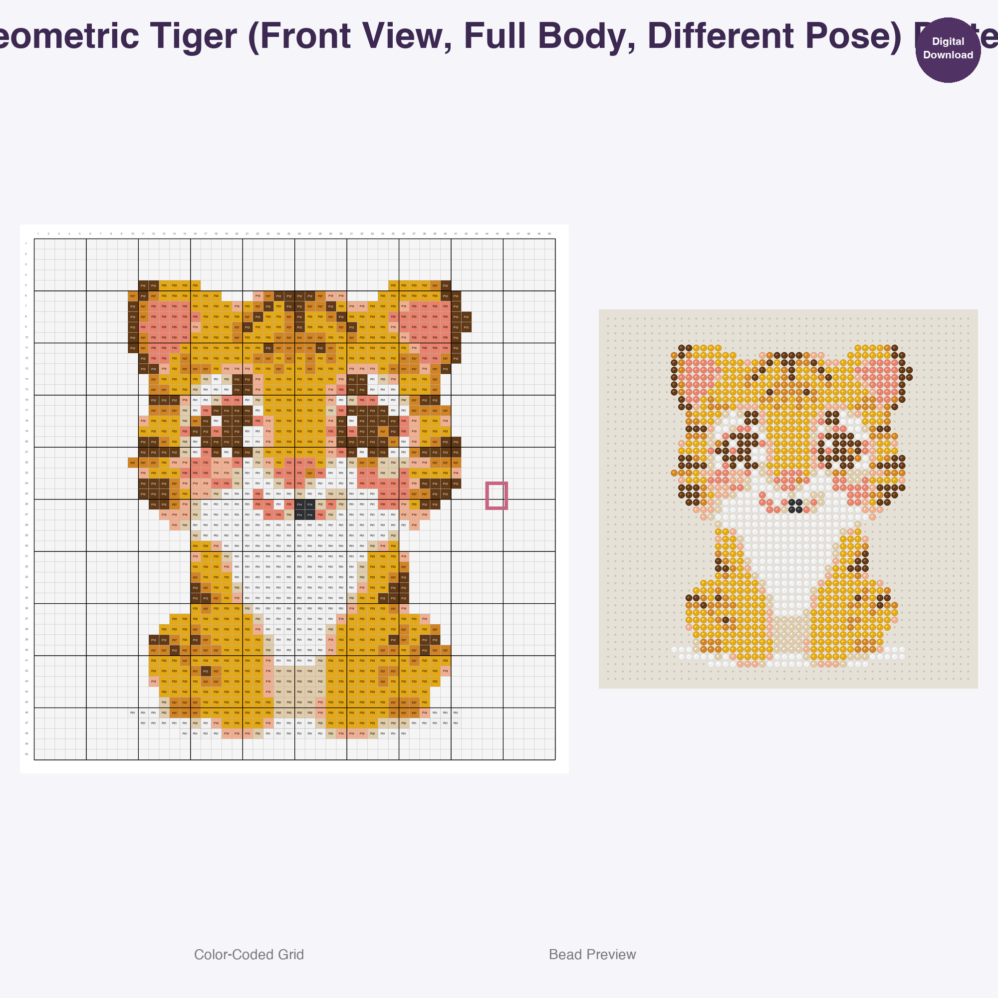Geometric Jungle Safari Perler Bead Patterns Bundle, 48 Designs (PDF Digital Download)