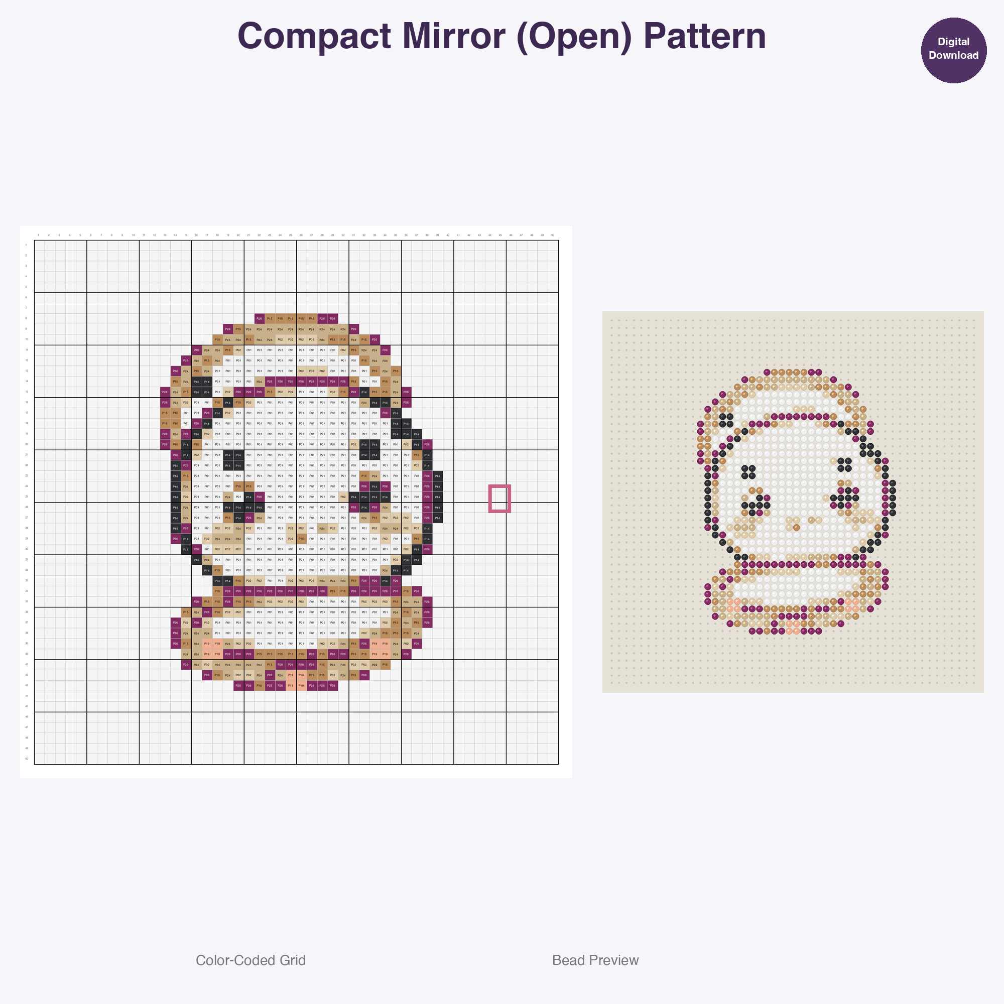 Glamour Glitter Vanity Perler Bead Patterns Bundle, 48 Designs (PDF Digital Download)