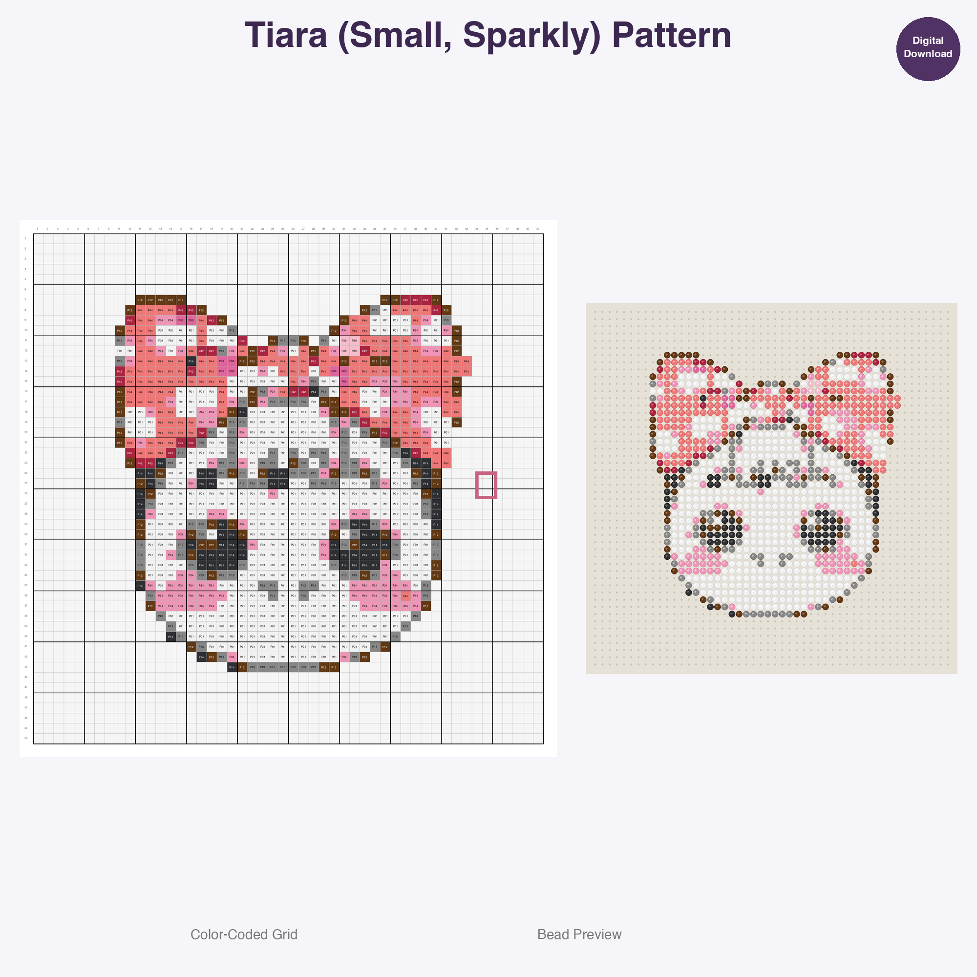 Glamour Glitter Vanity Perler Bead Patterns Bundle, 48 Designs (PDF Digital Download)