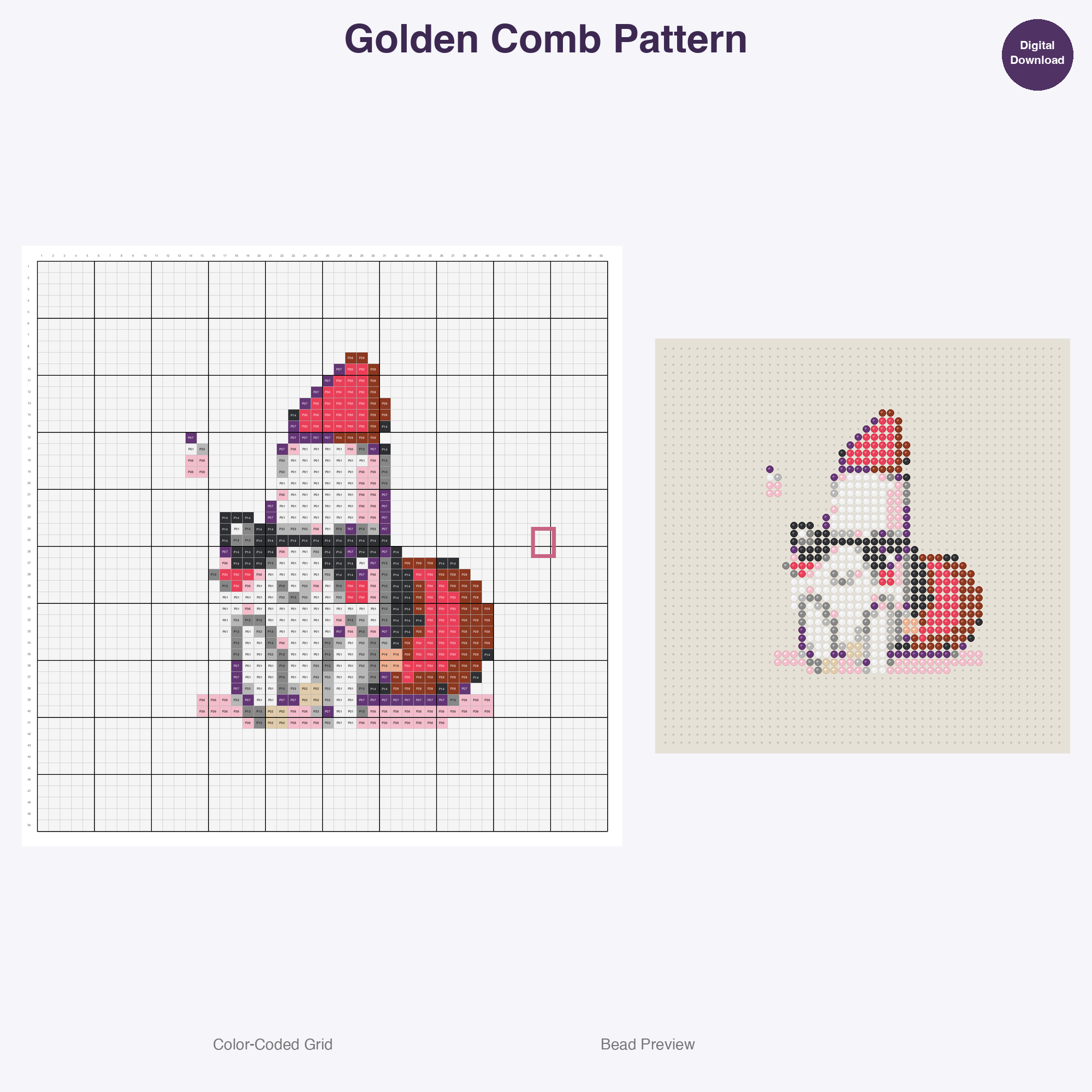 Glamour Glitter Vanity Perler Bead Patterns Bundle, 48 Designs (PDF Digital Download)