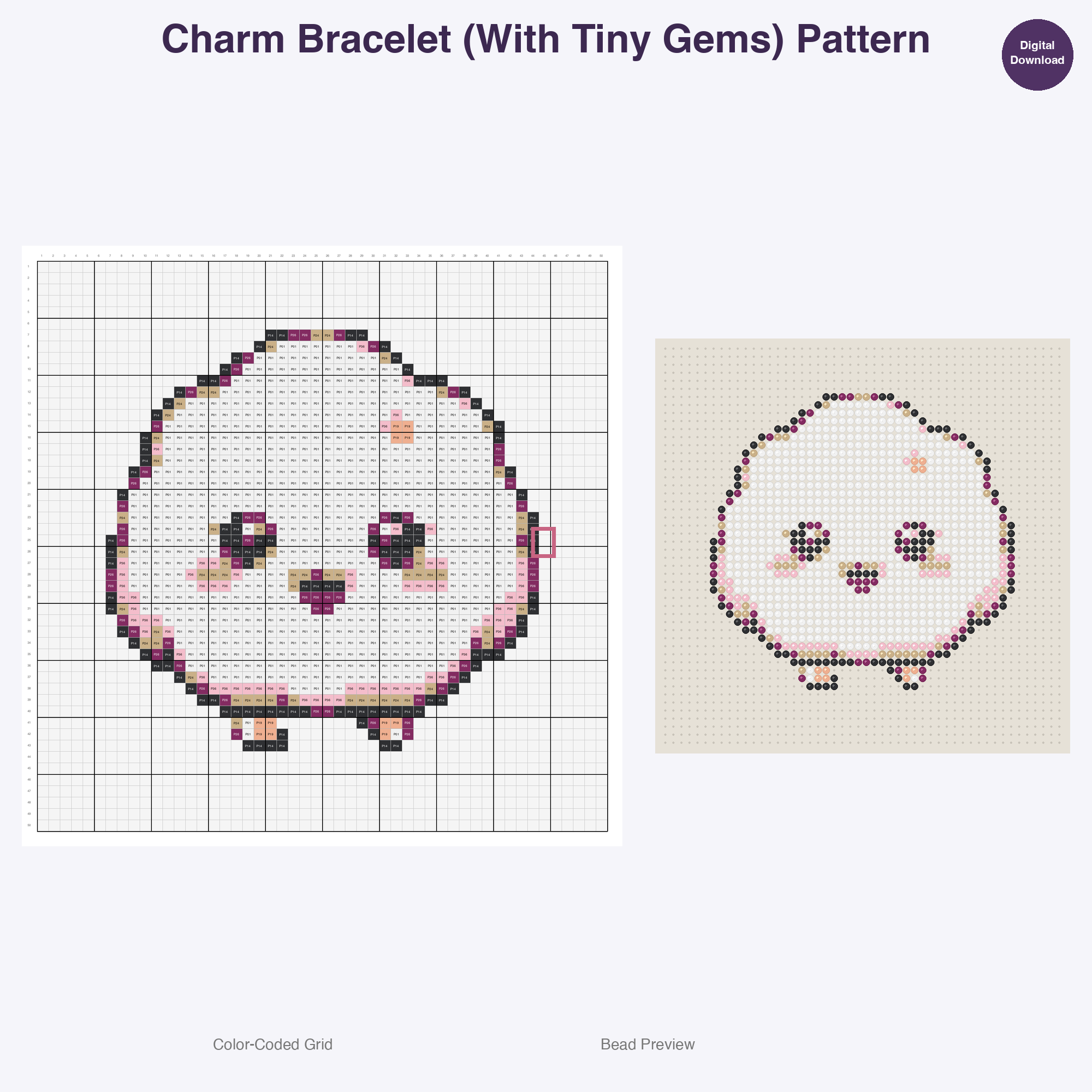 Glamour Glitter Vanity Perler Bead Patterns Bundle, 48 Designs (PDF Digital Download)