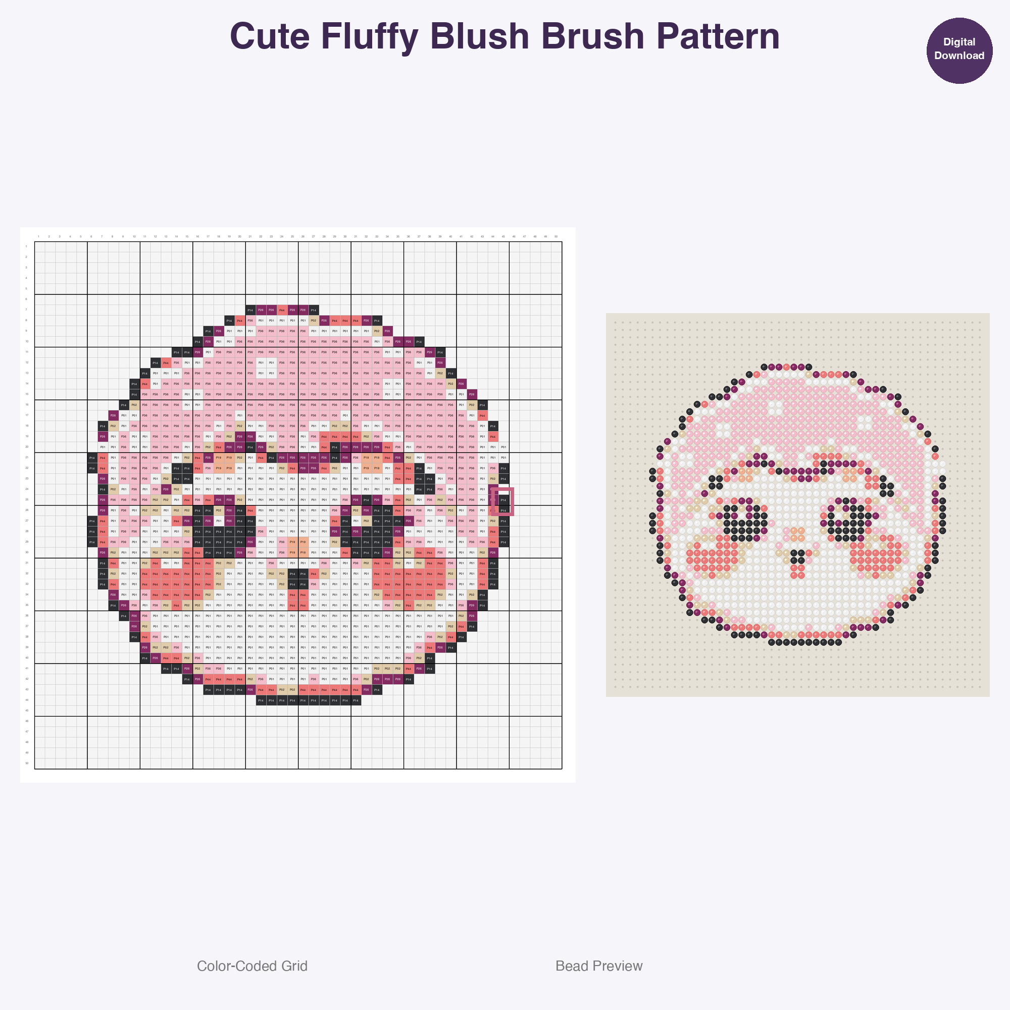 Glamour Glow Beauty Perler Bead Patterns Bundle, 48 Designs (PDF Digital Download)