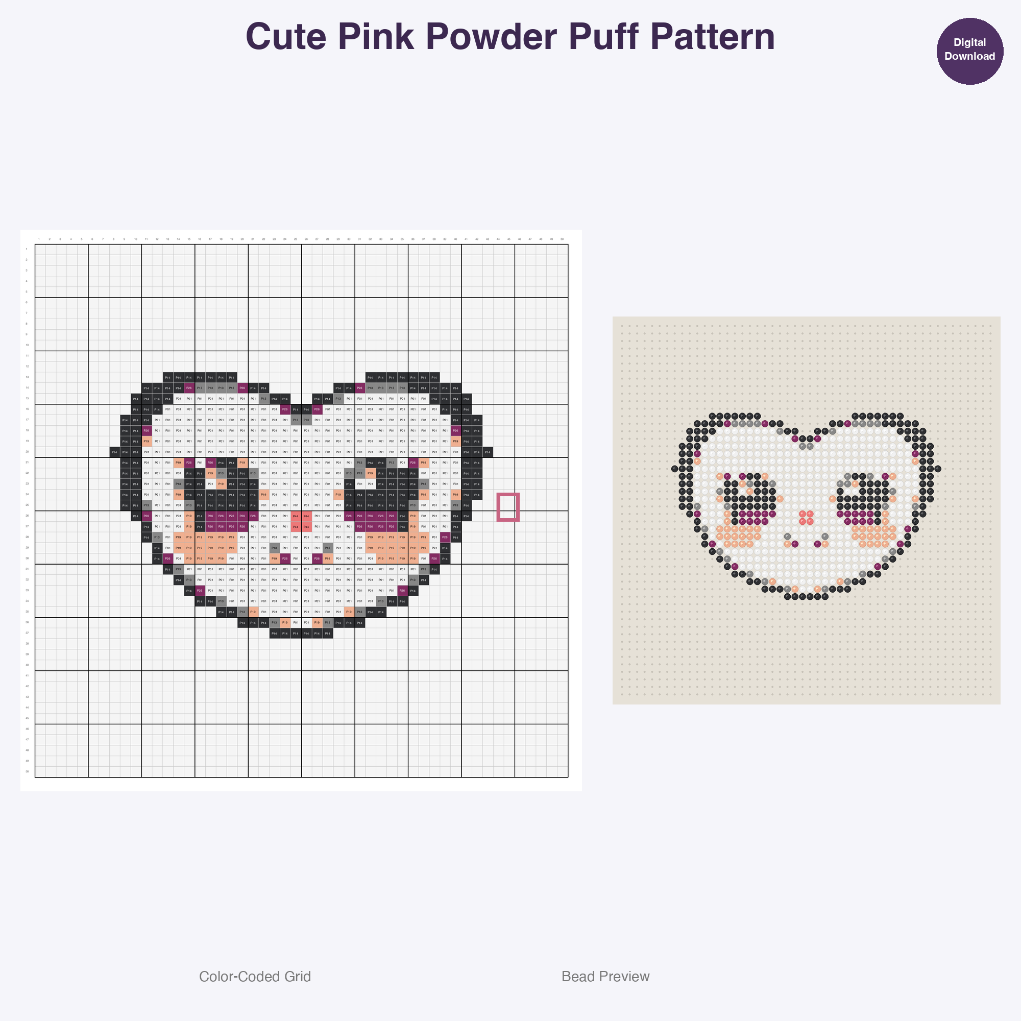 Glamour Glow Beauty Perler Bead Patterns Bundle, 48 Designs (PDF Digital Download)