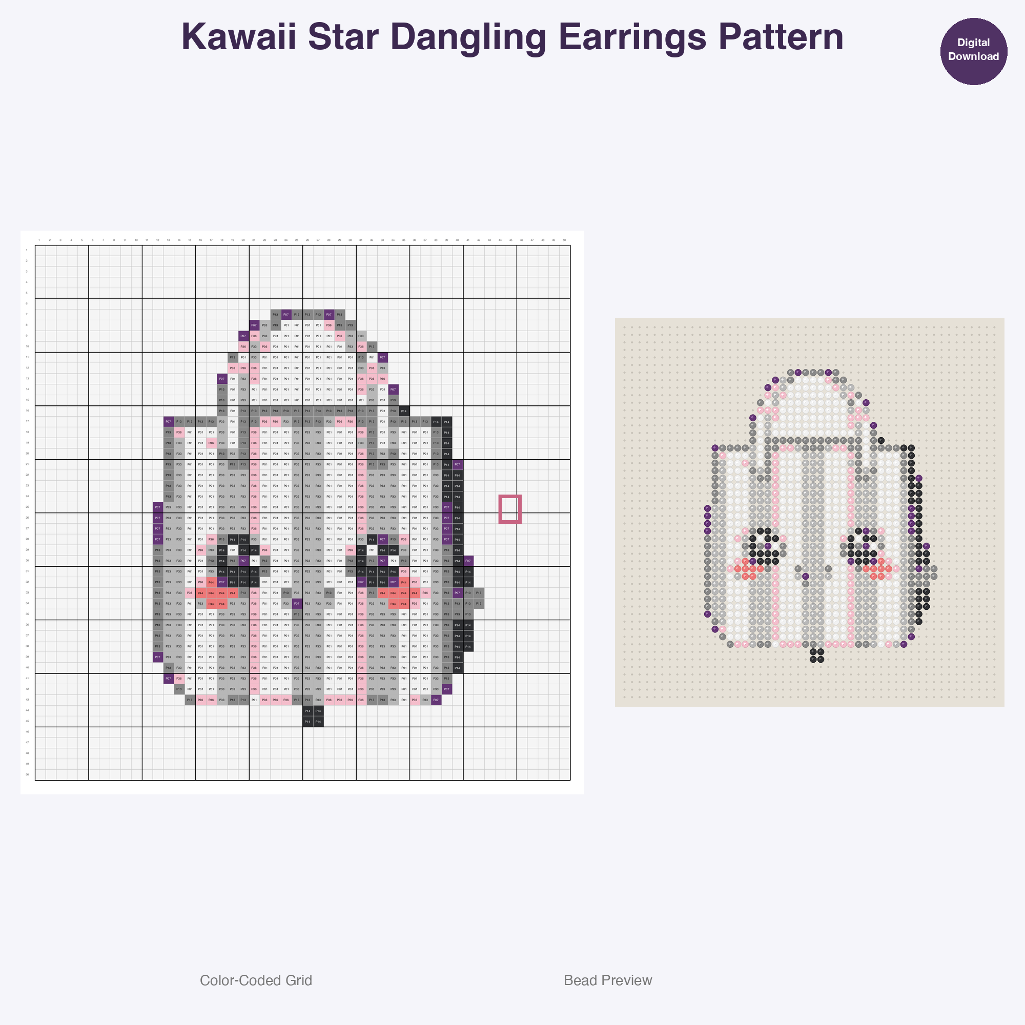Glamour Glow Beauty Perler Bead Patterns Bundle, 48 Designs (PDF Digital Download)