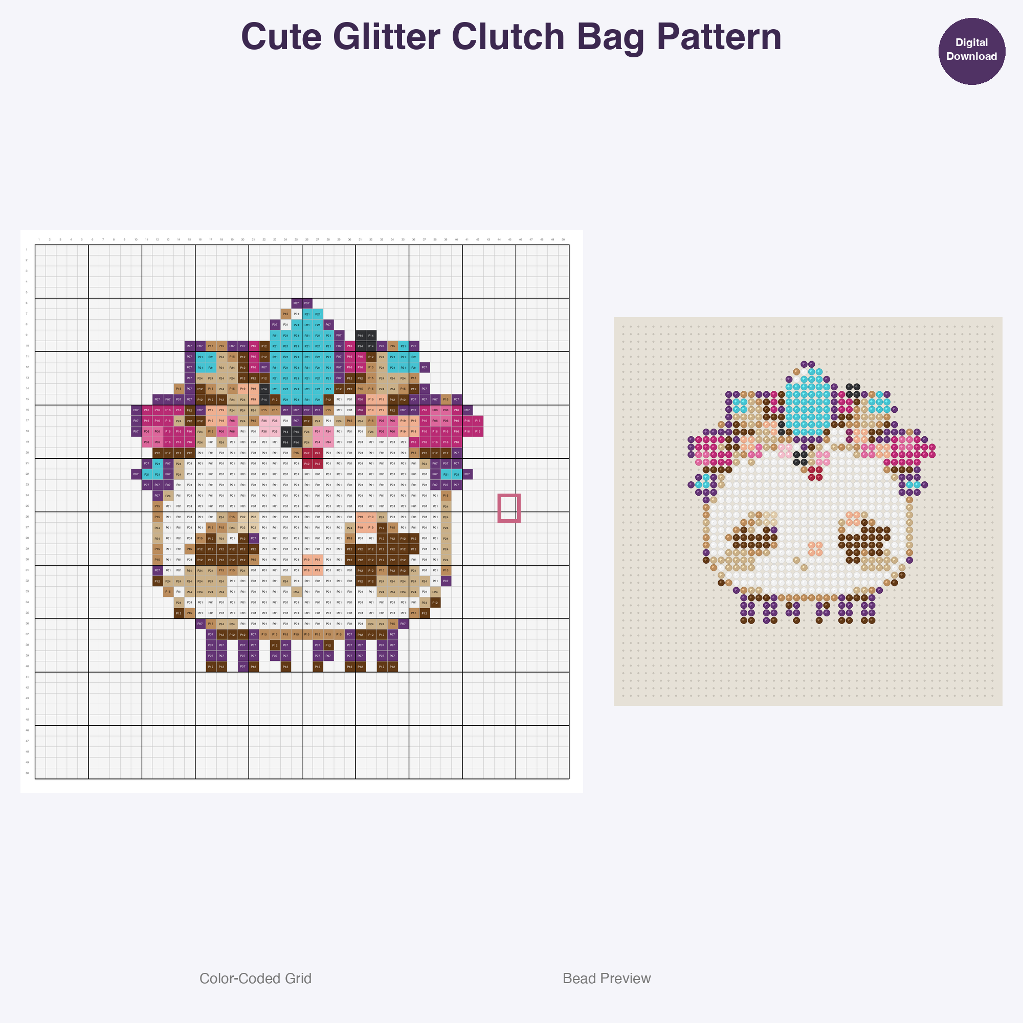 Glamour Glow Beauty Perler Bead Patterns Bundle, 48 Designs (PDF Digital Download)