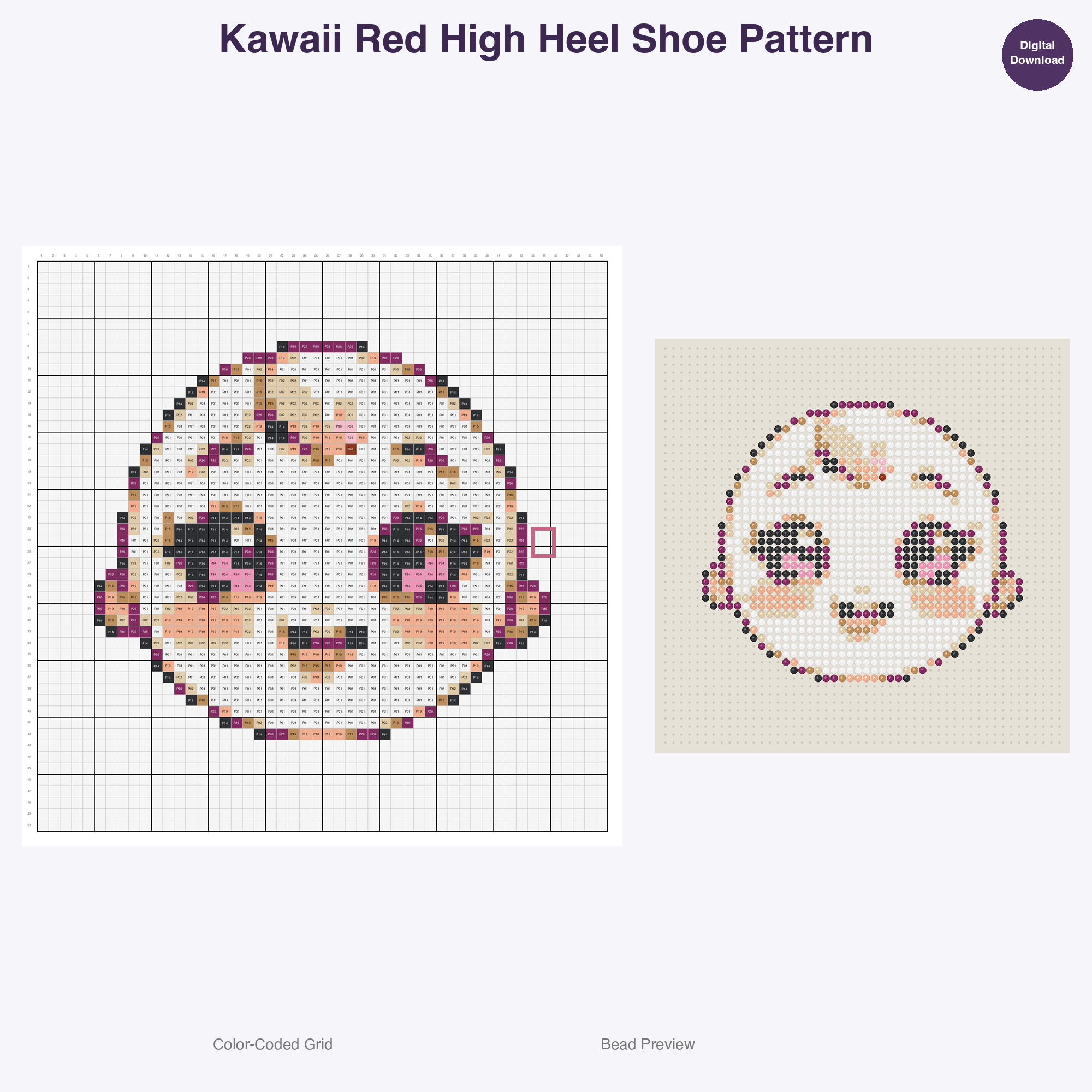 Glamour Glow Beauty Perler Bead Patterns Bundle, 48 Designs (PDF Digital Download)