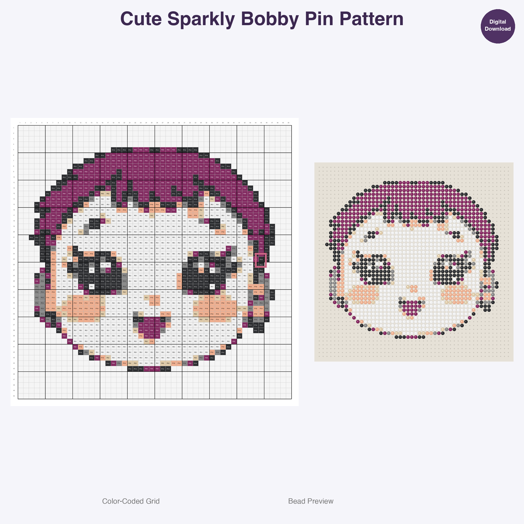 Glamour Glow Beauty Perler Bead Patterns Bundle, 48 Designs (PDF Digital Download)
