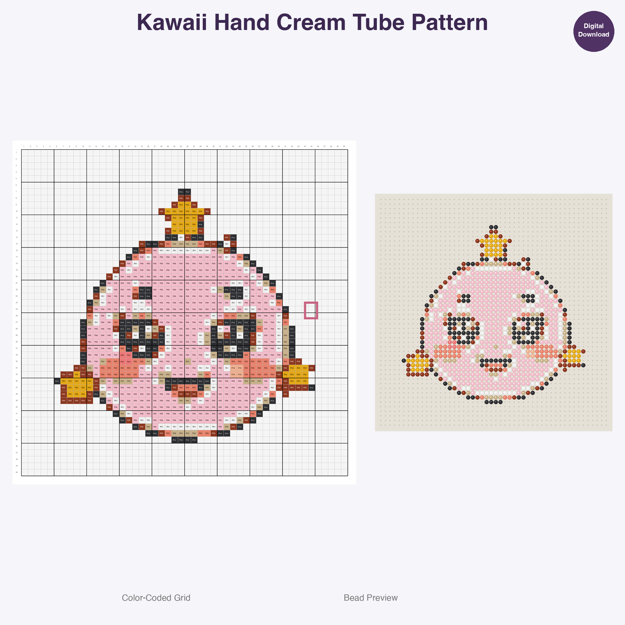 Glamour Glow Beauty Perler Bead Patterns Bundle, 48 Designs (PDF Digital Download)