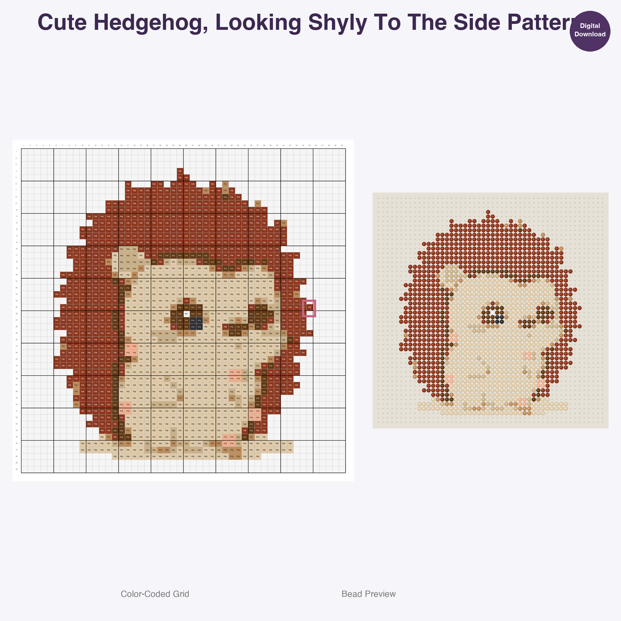 Glimmerwood Grove Critters Perler Bead Patterns, 48 Designs x 2 Grid Sizes (50x50 + 128x128), Fuse Bead PDF Digital Download