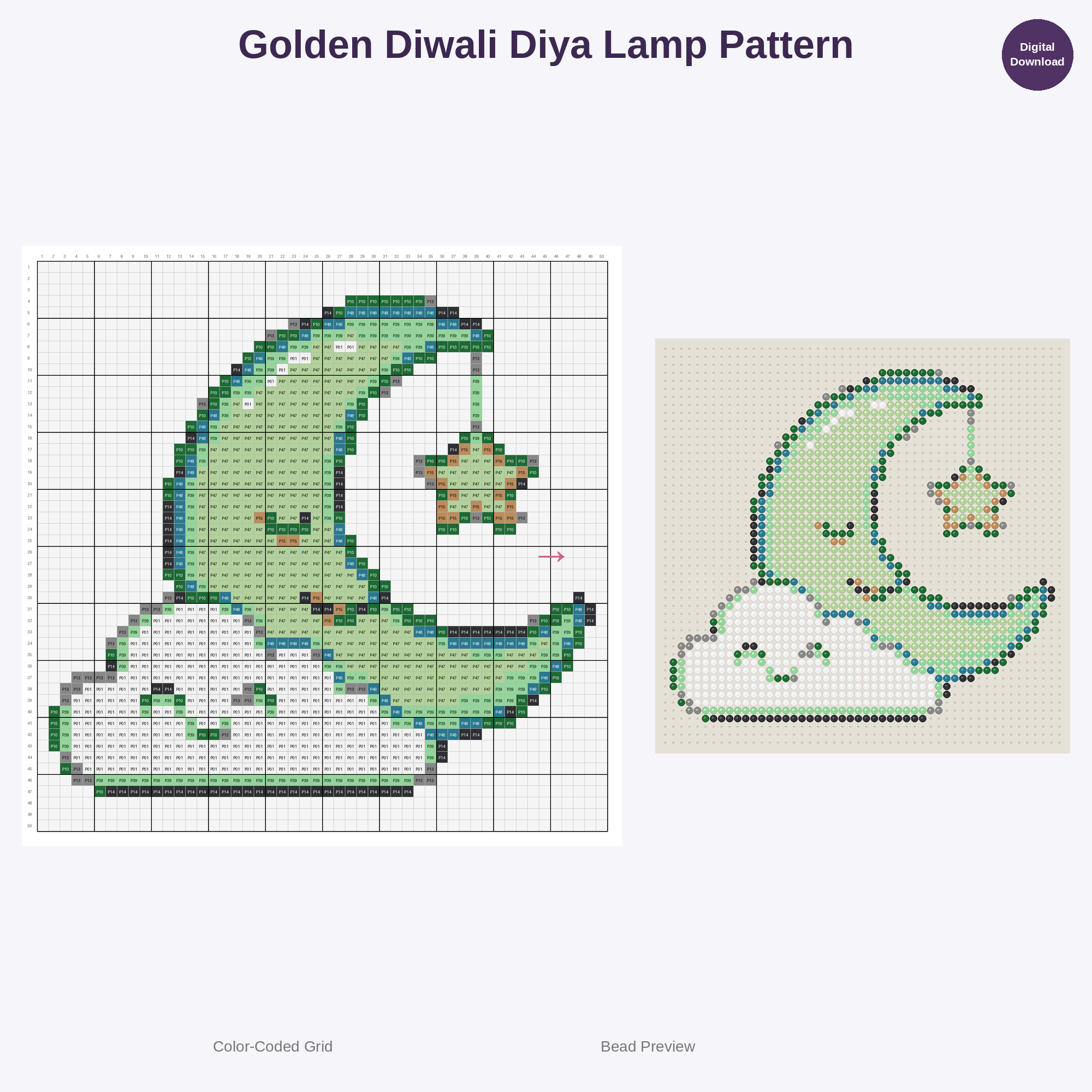 Global Celebration Lanterns & Lights Perler Bead Patterns Bundle, 48 Designs (PDF Digital Download)