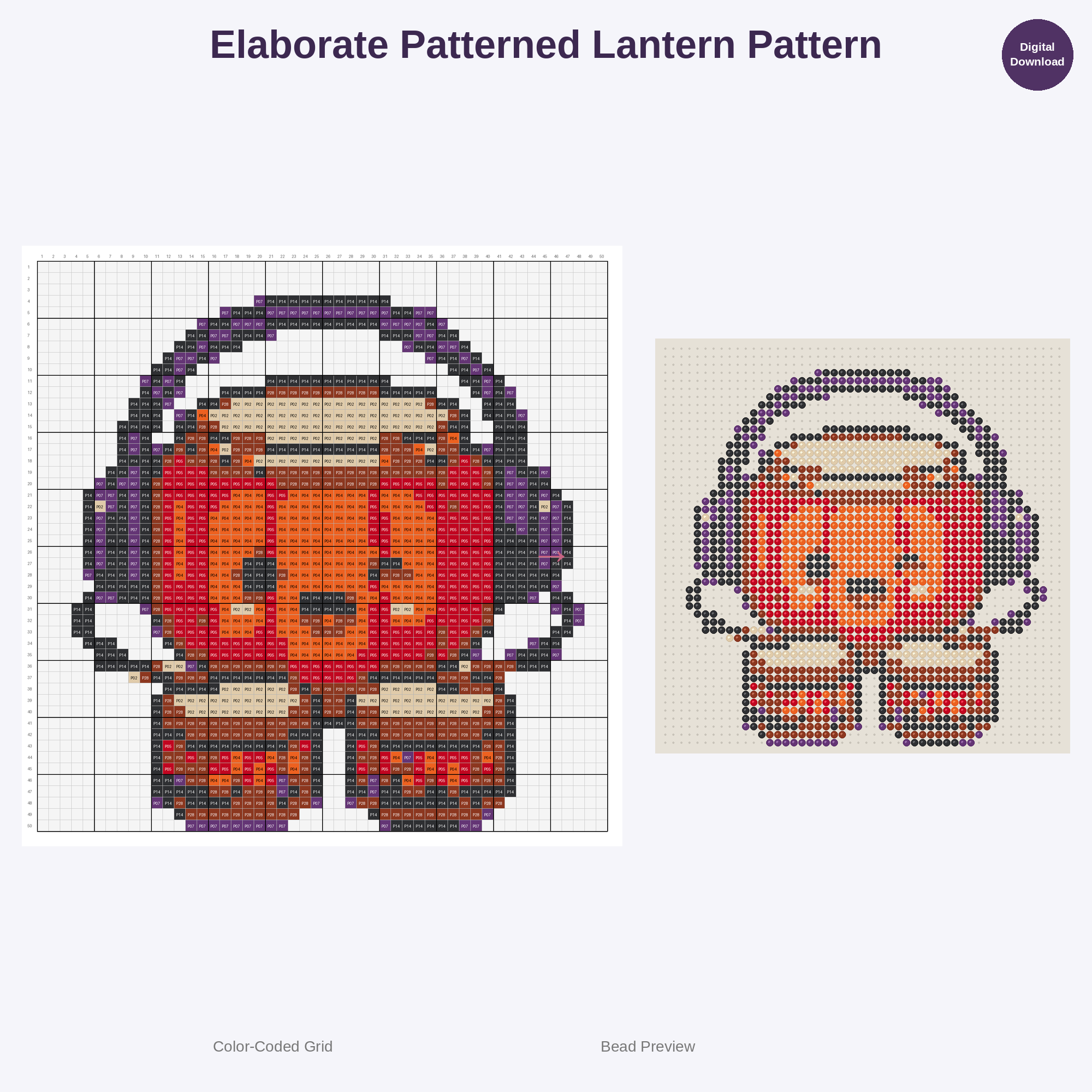 Global Celebration Lanterns & Lights Perler Bead Patterns Bundle, 48 Designs (PDF Digital Download)