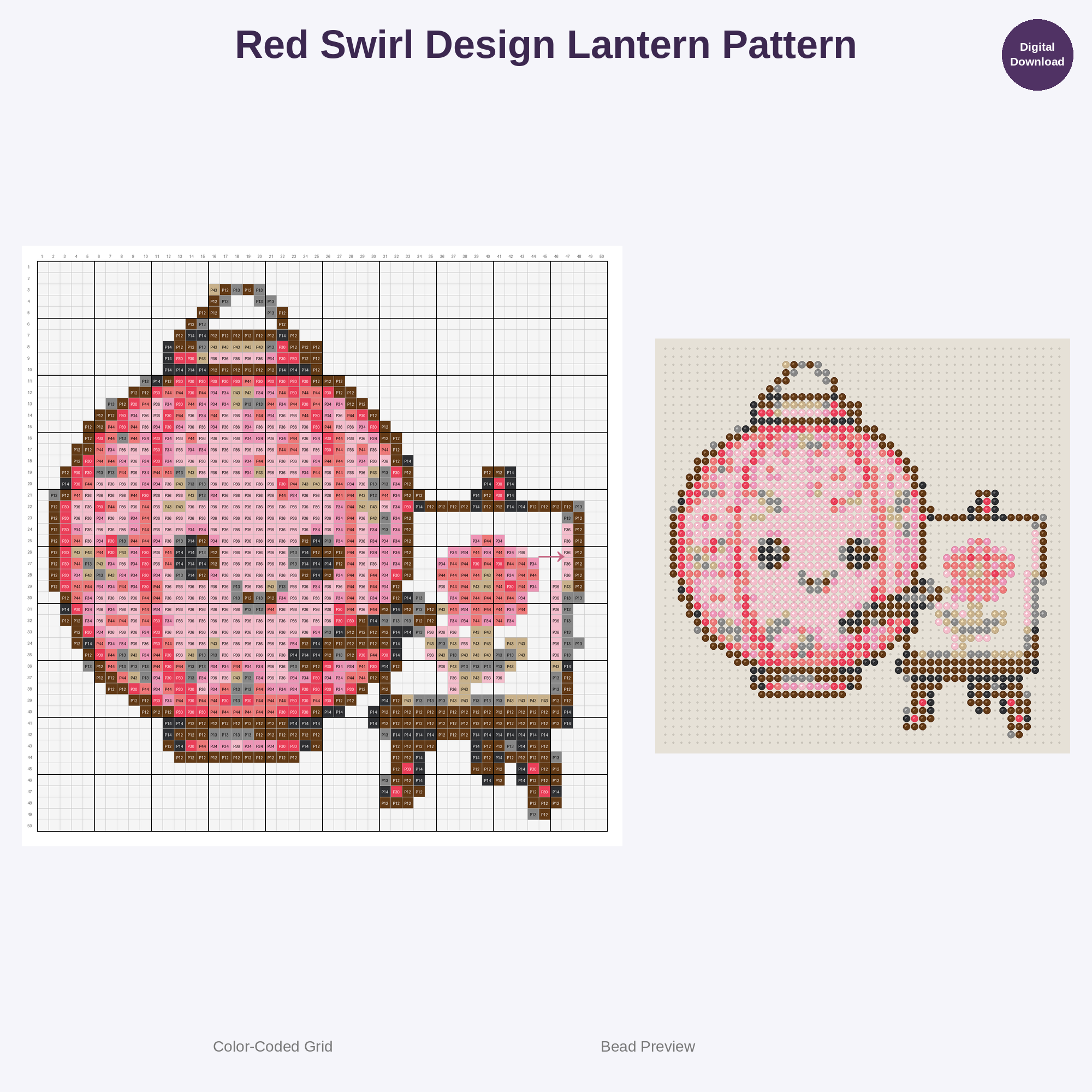 Global Celebration Lanterns & Lights Perler Bead Patterns Bundle, 48 Designs (PDF Digital Download)