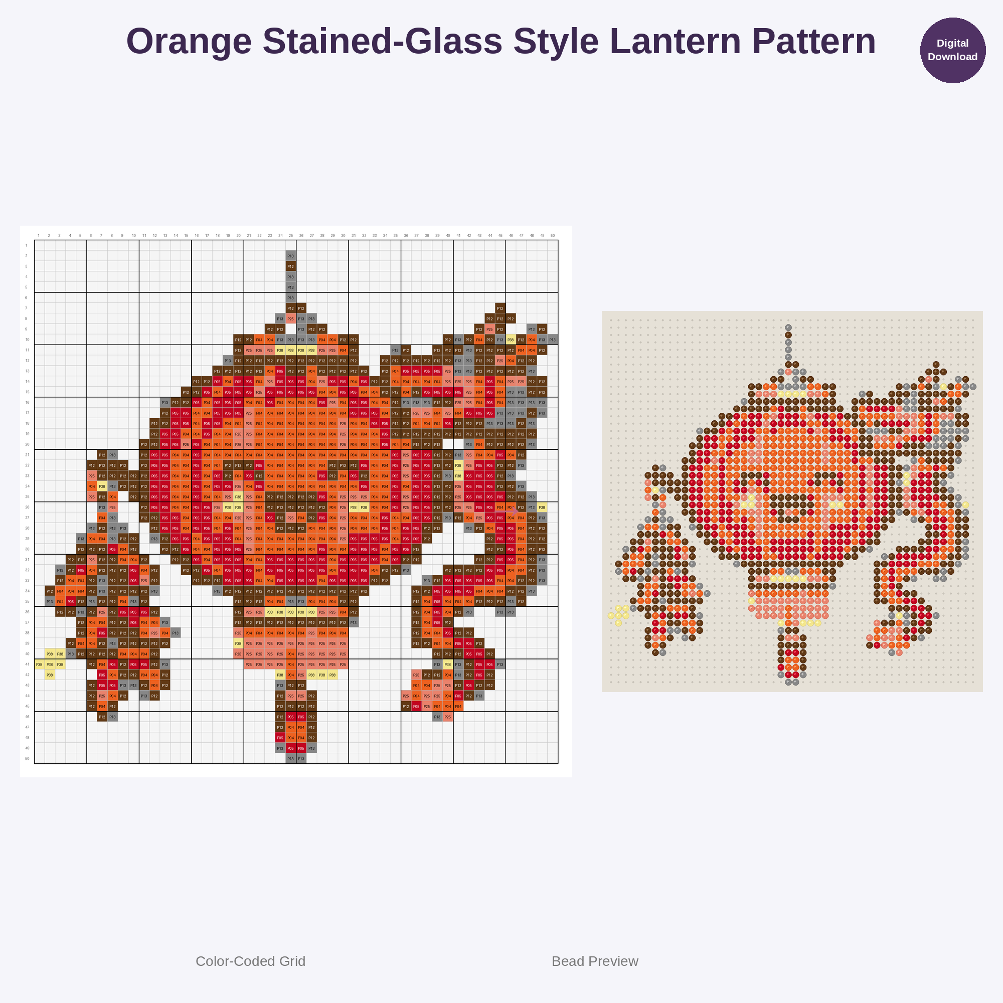 Global Celebration Lanterns & Lights Perler Bead Patterns Bundle, 48 Designs (PDF Digital Download)
