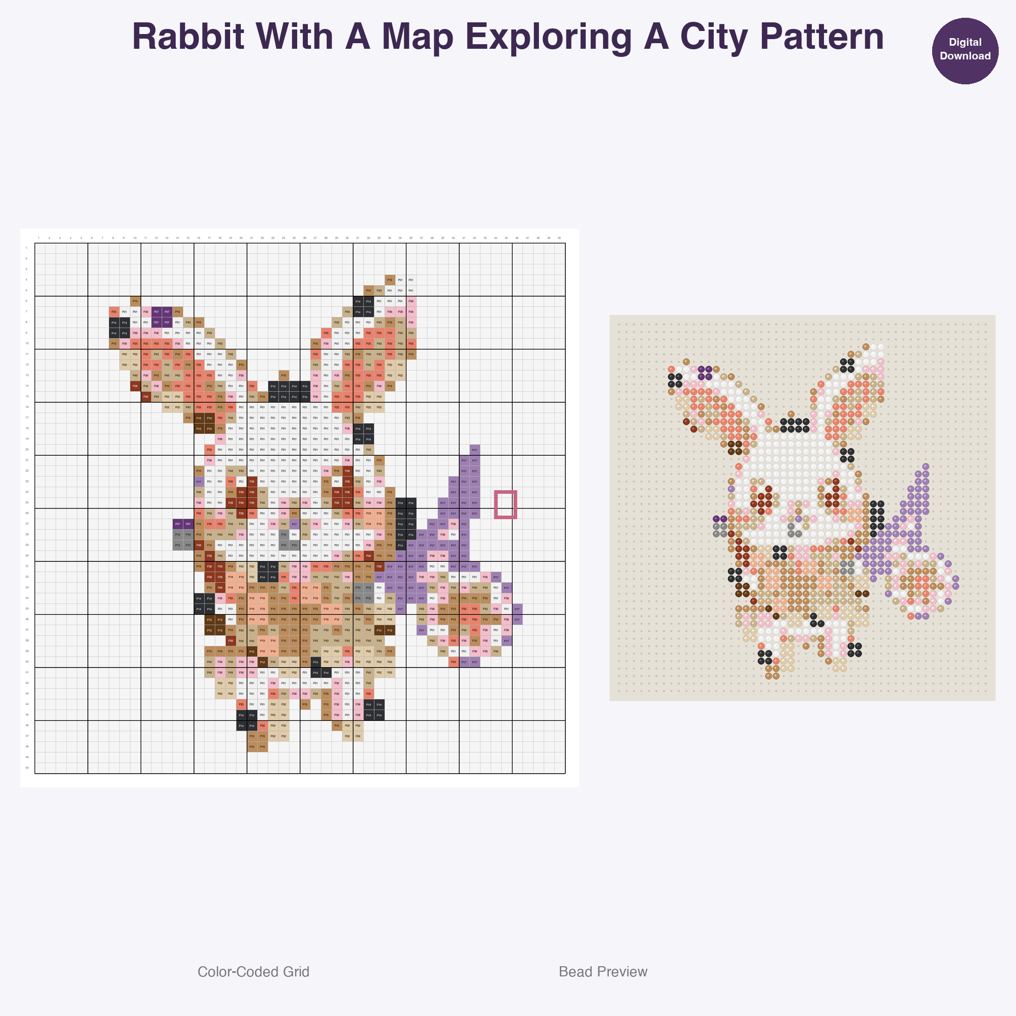 Globetrotting Animal Adventures Perler Bead Patterns, 48 Designs x 3 Grid Sizes (29x29 + 50x50 + 128x128), Fuse Bead PDF Digital Download
