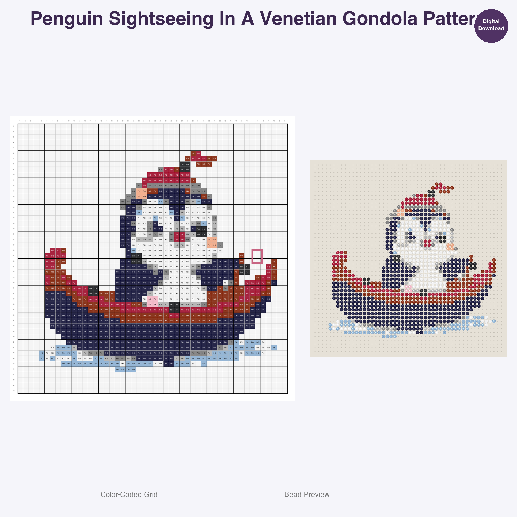 Globetrotting Animal Adventures Perler Bead Patterns, 48 Designs x 3 Grid Sizes (29x29 + 50x50 + 128x128), Fuse Bead PDF Digital Download