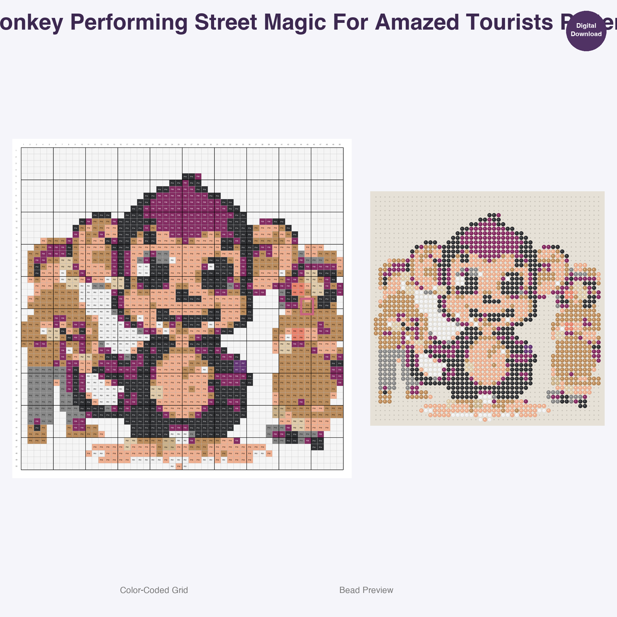 Globetrotting Animal Adventures Perler Bead Patterns, 48 Designs x 3 Grid Sizes (29x29 + 50x50 + 128x128), Fuse Bead PDF Digital Download