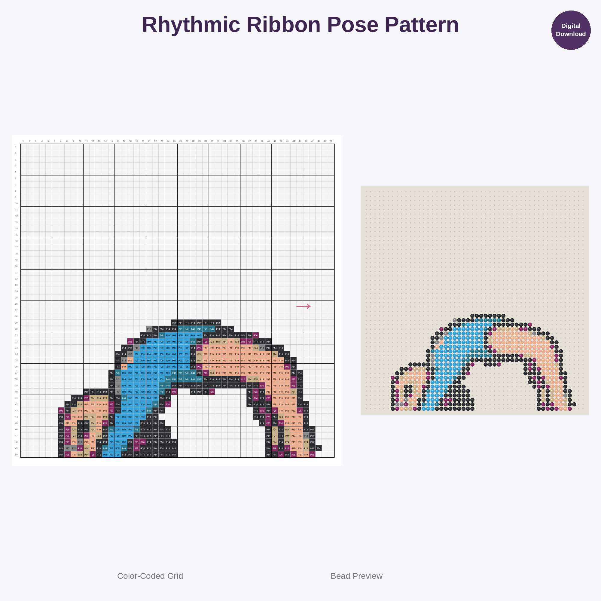 Gymnastics Glamour Perler Bead Patterns Bundle, 48 Designs (PDF Digital Download)