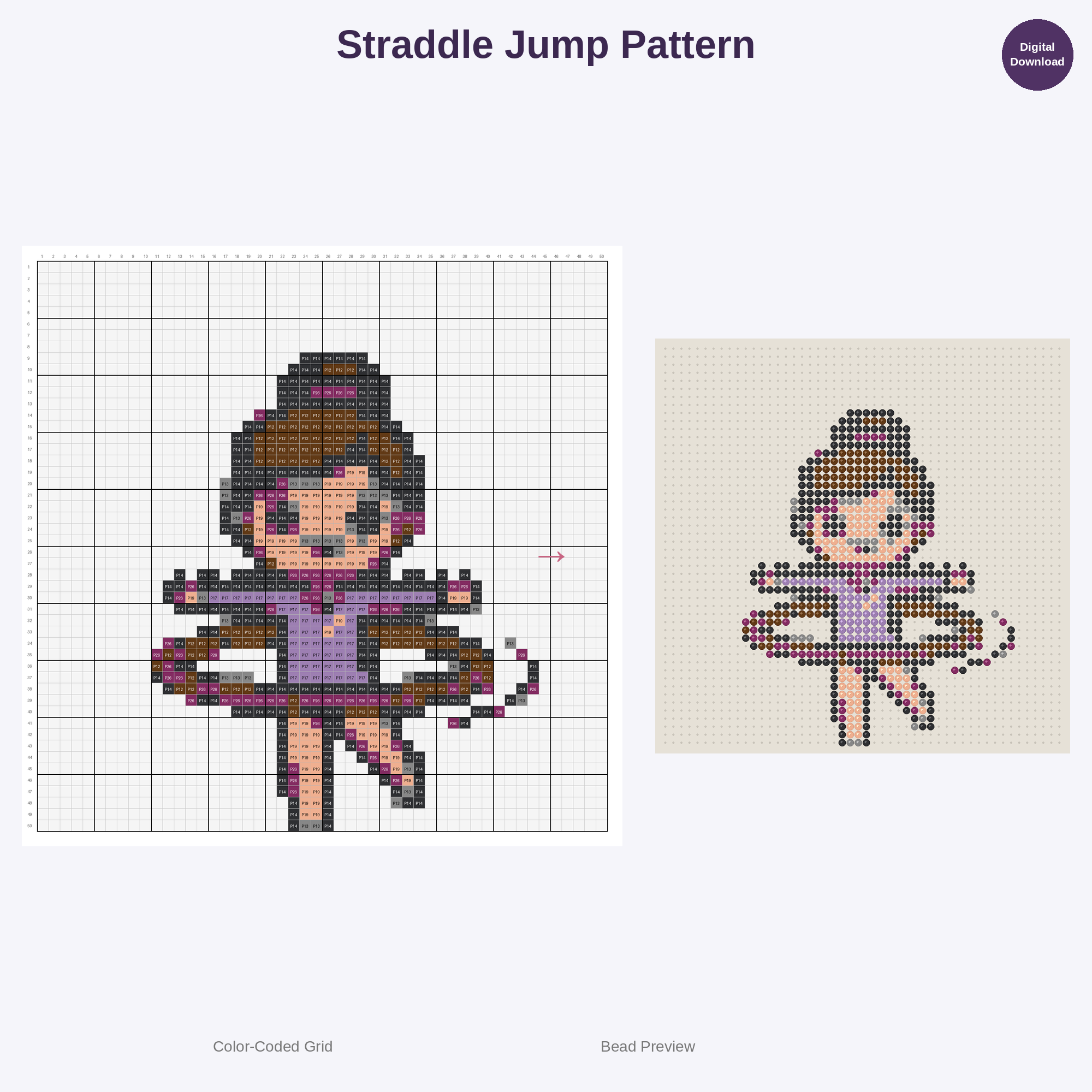 Gymnastics Glamour Perler Bead Patterns Bundle, 48 Designs (PDF Digital Download)