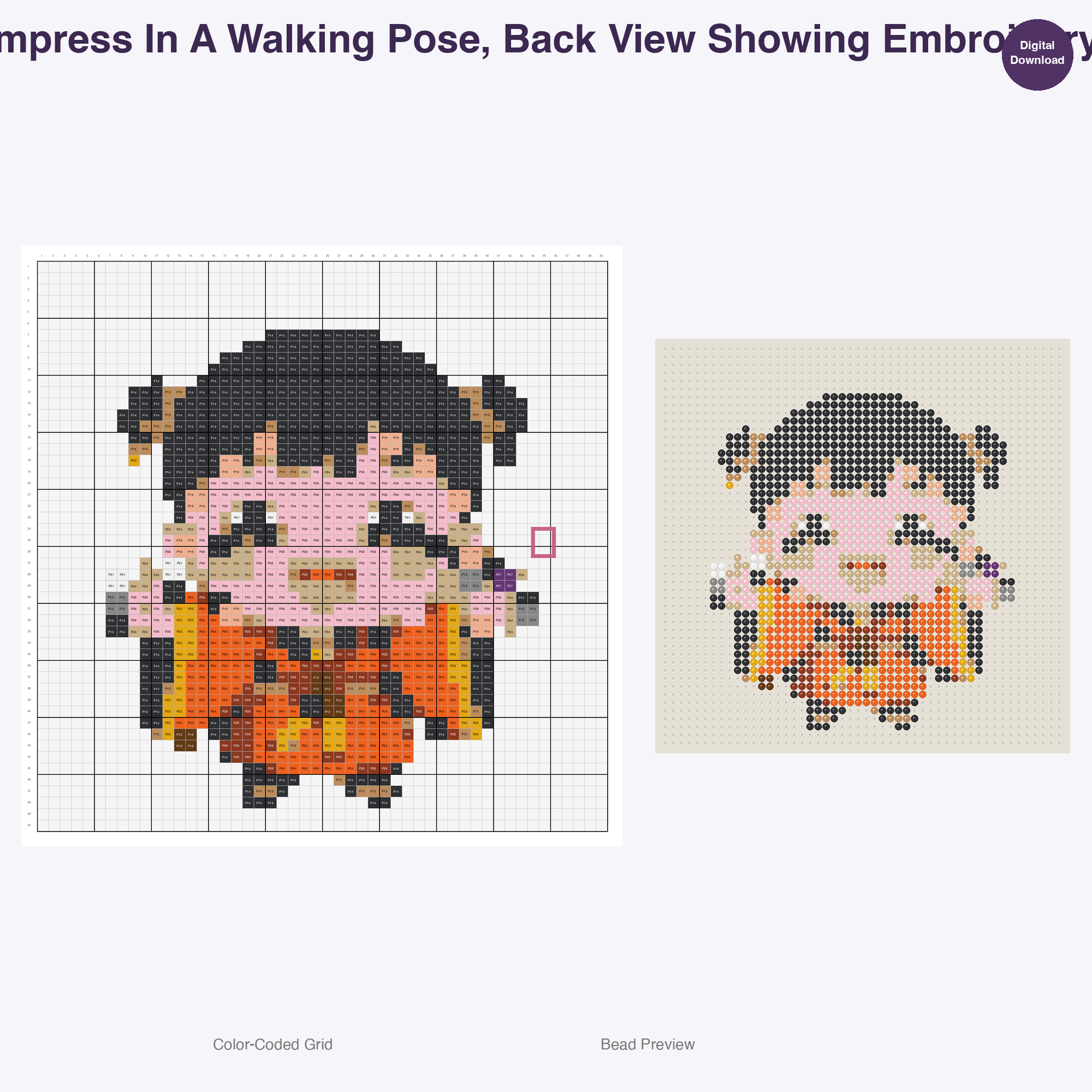 Hanfu Characters Perler Bead Patterns Bundle, 48 Designs (PDF Digital Download)