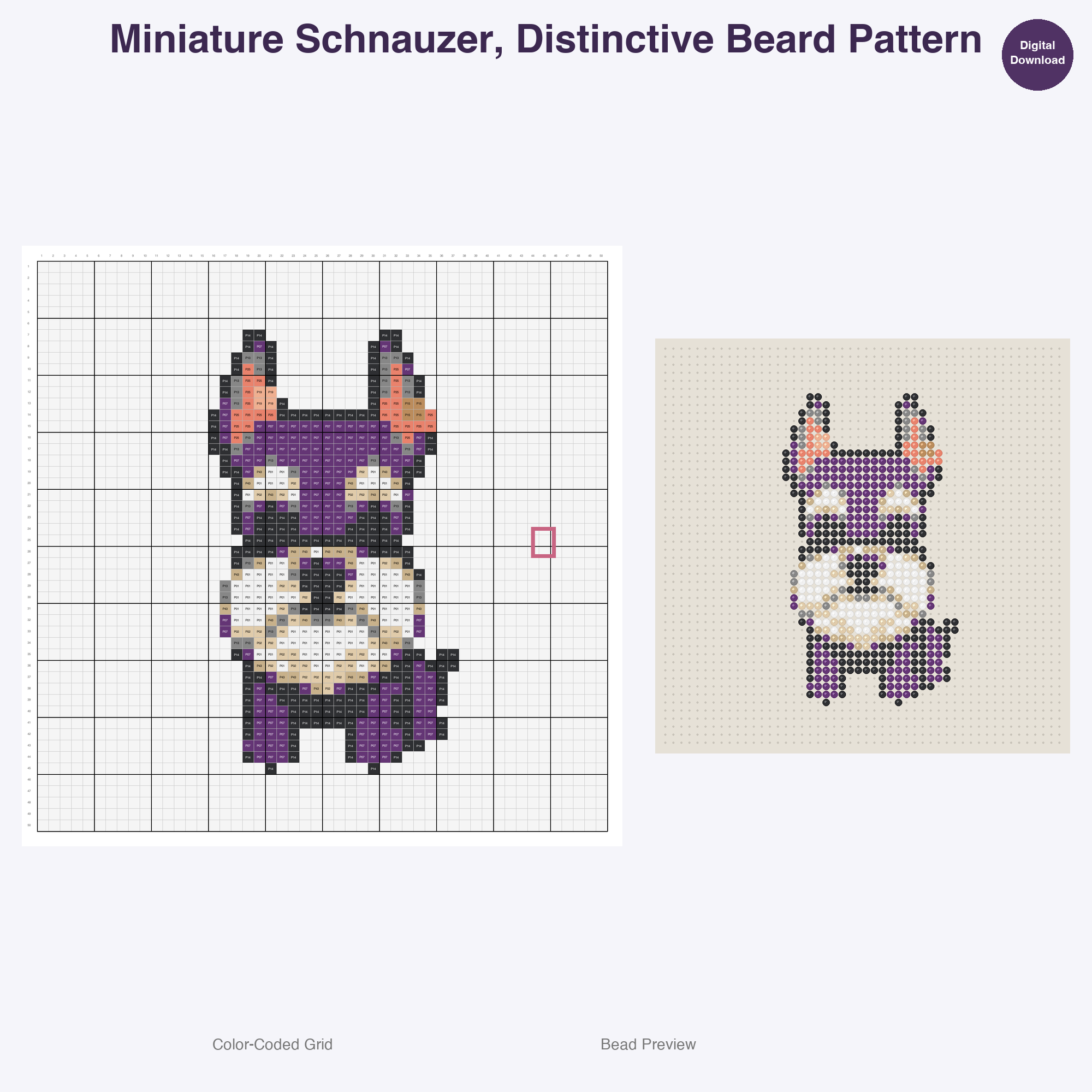 Happy Hounds Playful Pups Perler Bead Patterns, 48 Designs x 3 Grid Sizes (29x29 + 50x50 + 128x128), Fuse Bead PDF Digital Download