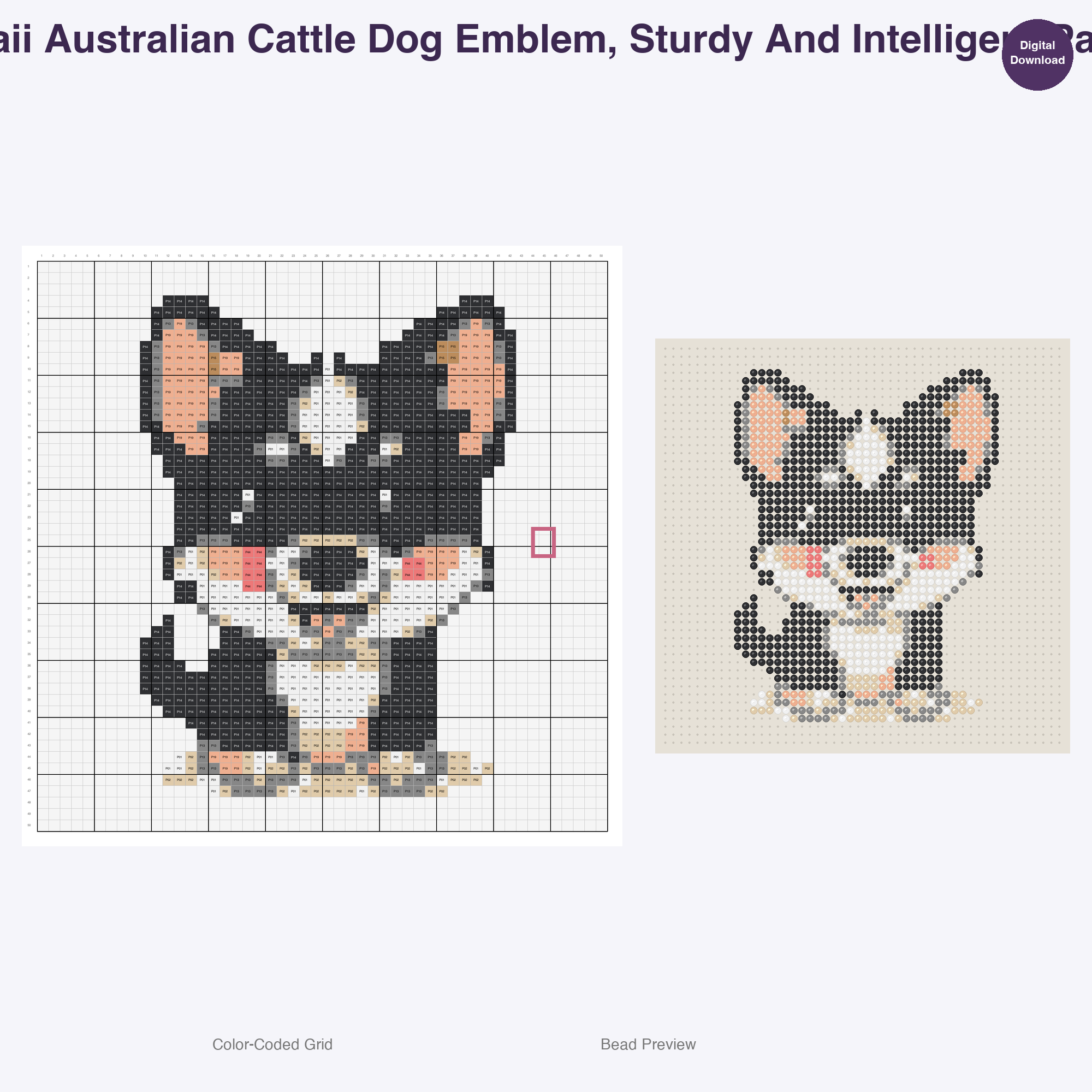 Heraldic Hound Emblems Perler Bead Patterns, 48 Designs x 3 Grid Sizes (29x29 + 50x50 + 128x128), Fuse Bead PDF Digital Download