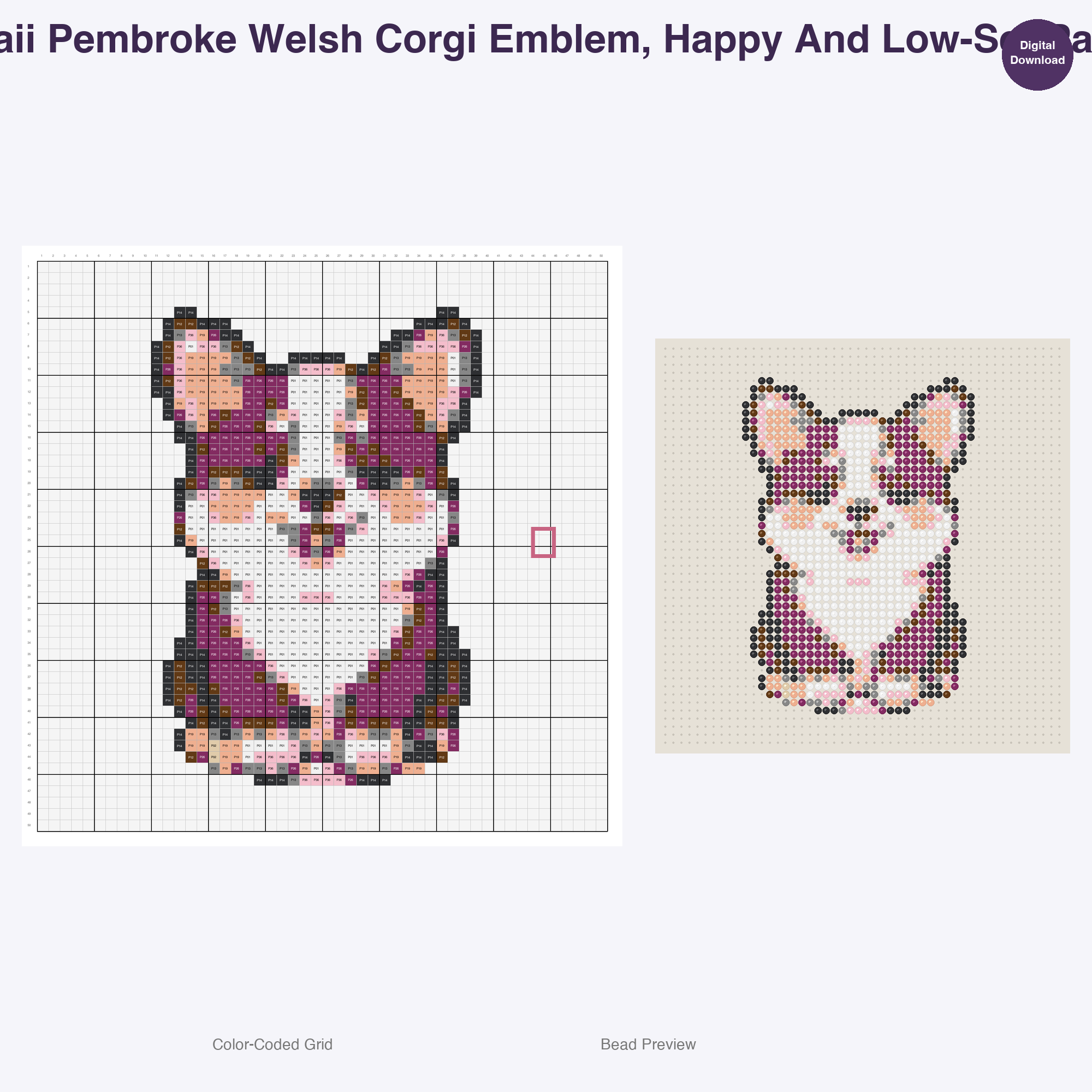 Heraldic Hound Emblems Perler Bead Patterns, 48 Designs x 3 Grid Sizes (29x29 + 50x50 + 128x128), Fuse Bead PDF Digital Download