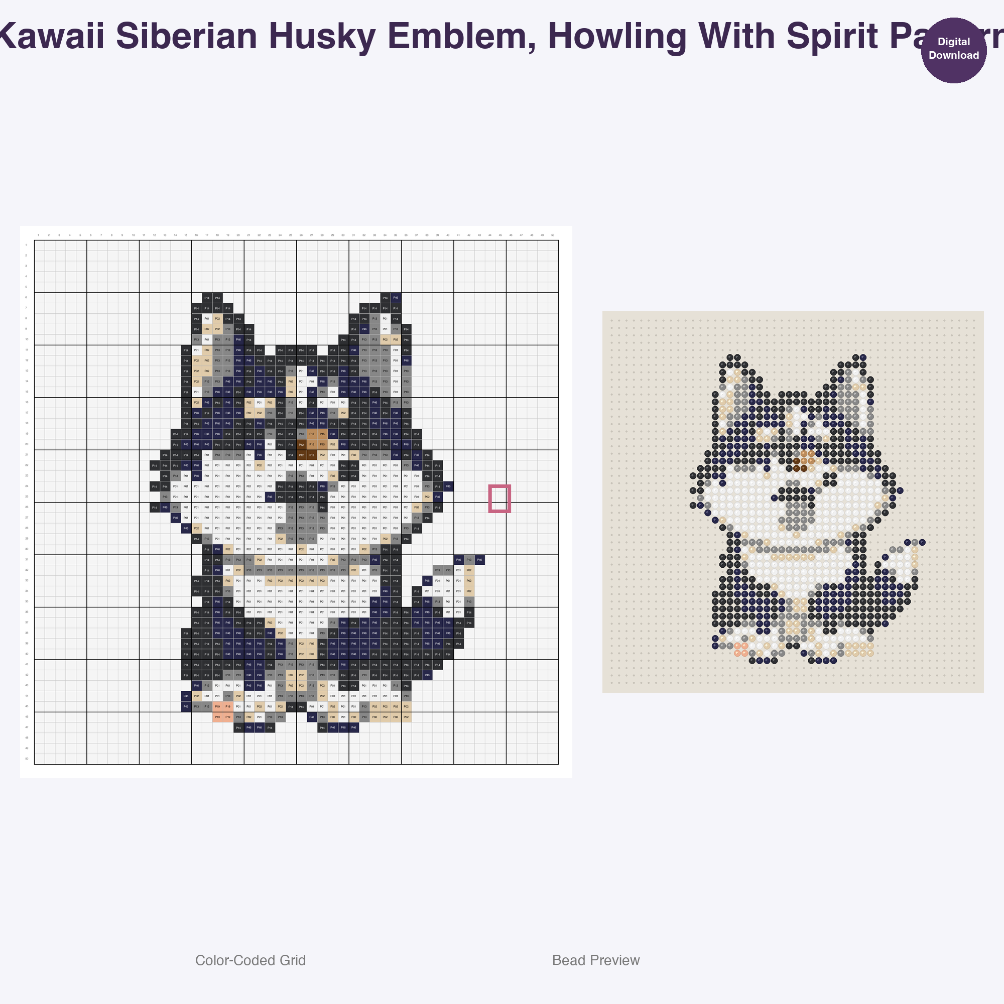 Heraldic Hound Emblems Perler Bead Patterns, 48 Designs x 3 Grid Sizes (29x29 + 50x50 + 128x128), Fuse Bead PDF Digital Download