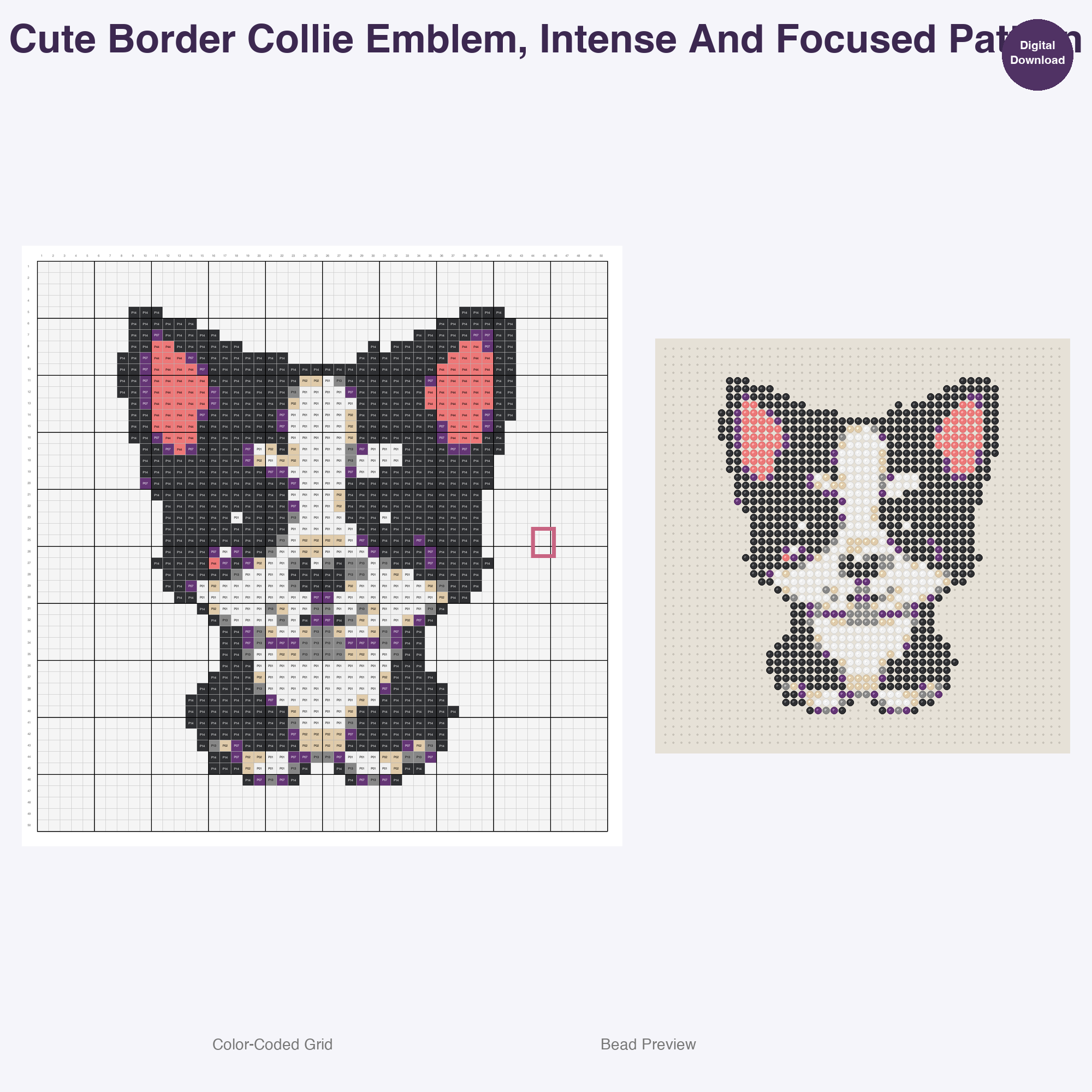 Heraldic Hound Emblems Perler Bead Patterns, 48 Designs x 3 Grid Sizes (29x29 + 50x50 + 128x128), Fuse Bead PDF Digital Download