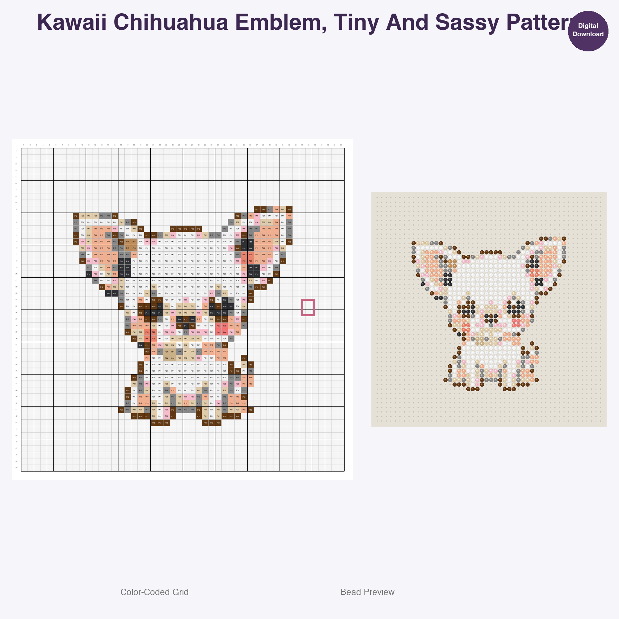 Heraldic Hound Emblems Perler Bead Patterns, 48 Designs x 3 Grid Sizes (29x29 + 50x50 + 128x128), Fuse Bead PDF Digital Download