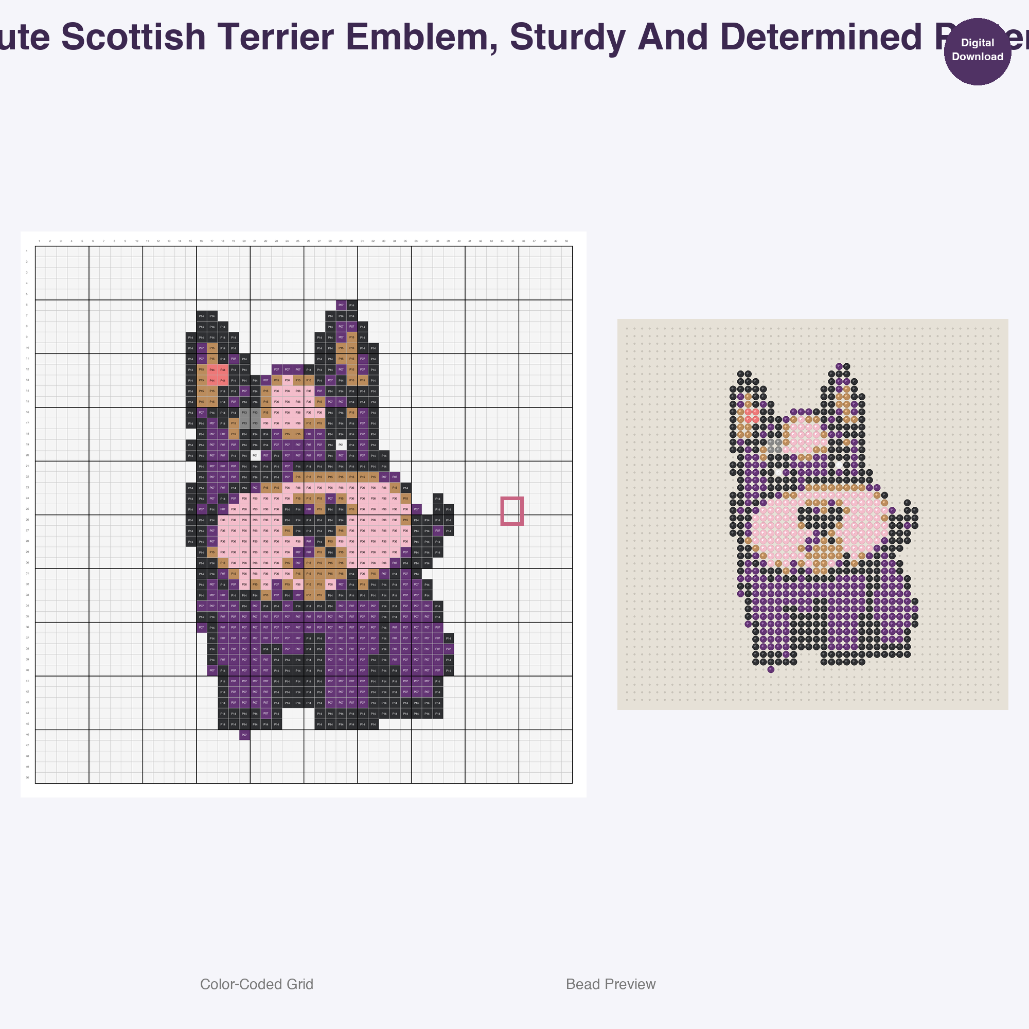Heraldic Hound Emblems Perler Bead Patterns, 48 Designs x 3 Grid Sizes (29x29 + 50x50 + 128x128), Fuse Bead PDF Digital Download