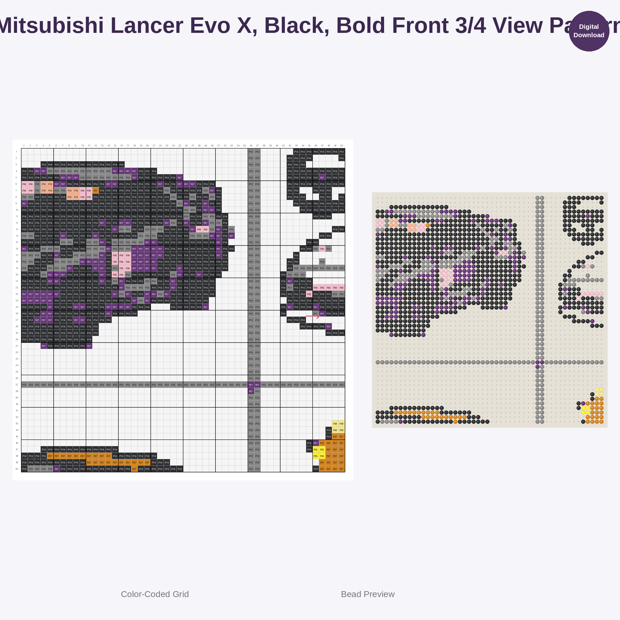 Kawaii JDM Drifters & Racers Perler Bead Patterns Bundle, 48 Designs (PDF Digital Download)