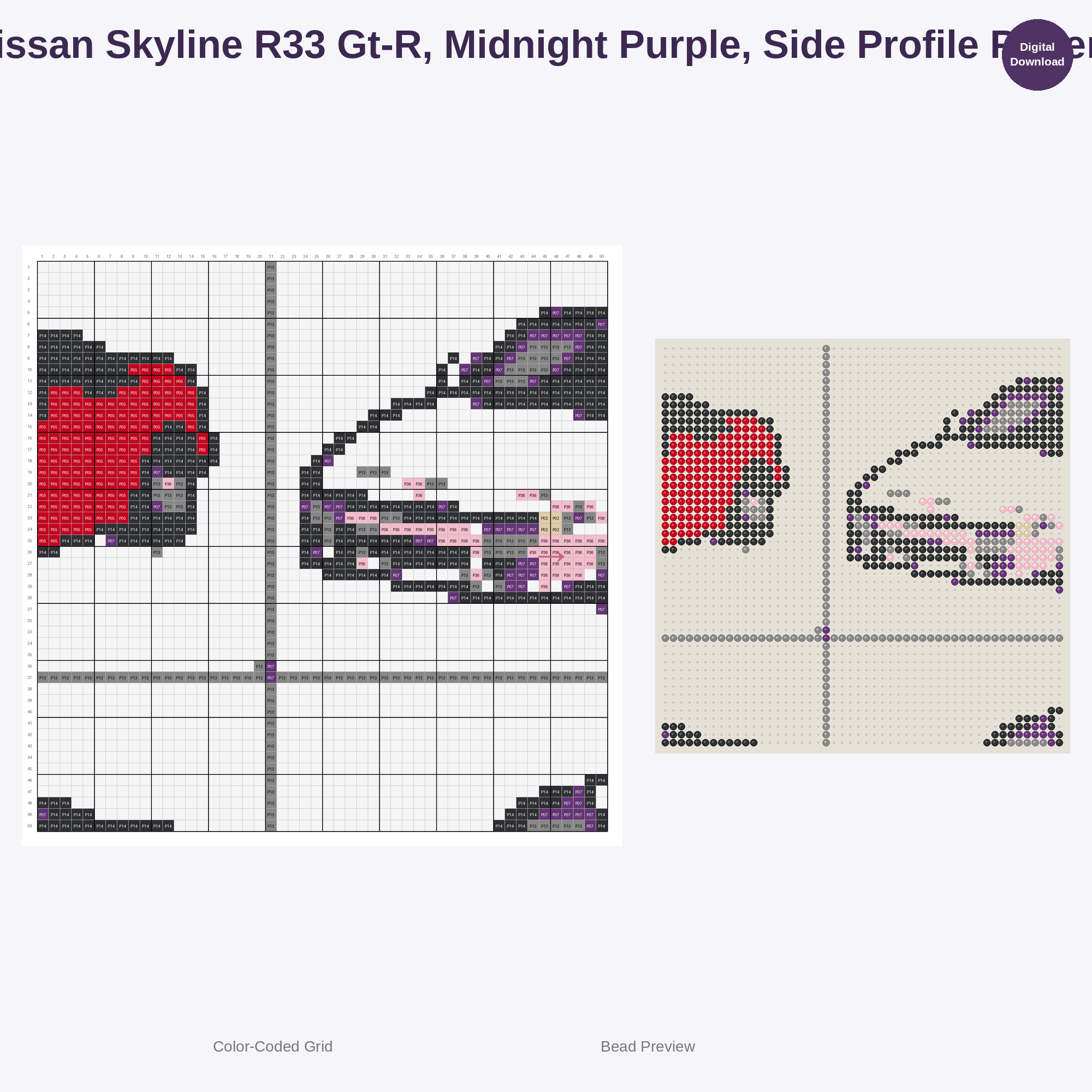 Kawaii JDM Drifters & Racers Perler Bead Patterns Bundle, 48 Designs (PDF Digital Download)