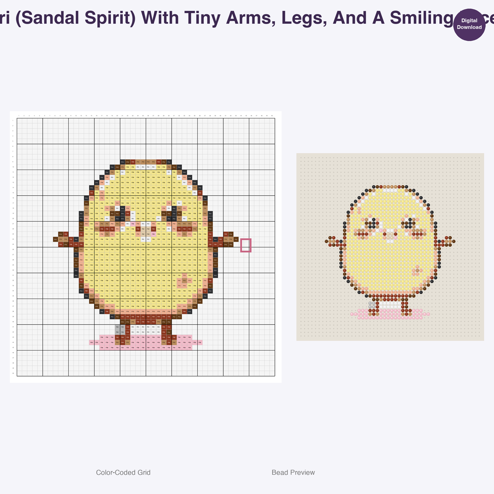 Japanese Yokai Spirits Perler Bead Patterns, 48 Designs x 2 Grid Sizes (50x50 + 128x128), Fuse Bead PDF Digital Download