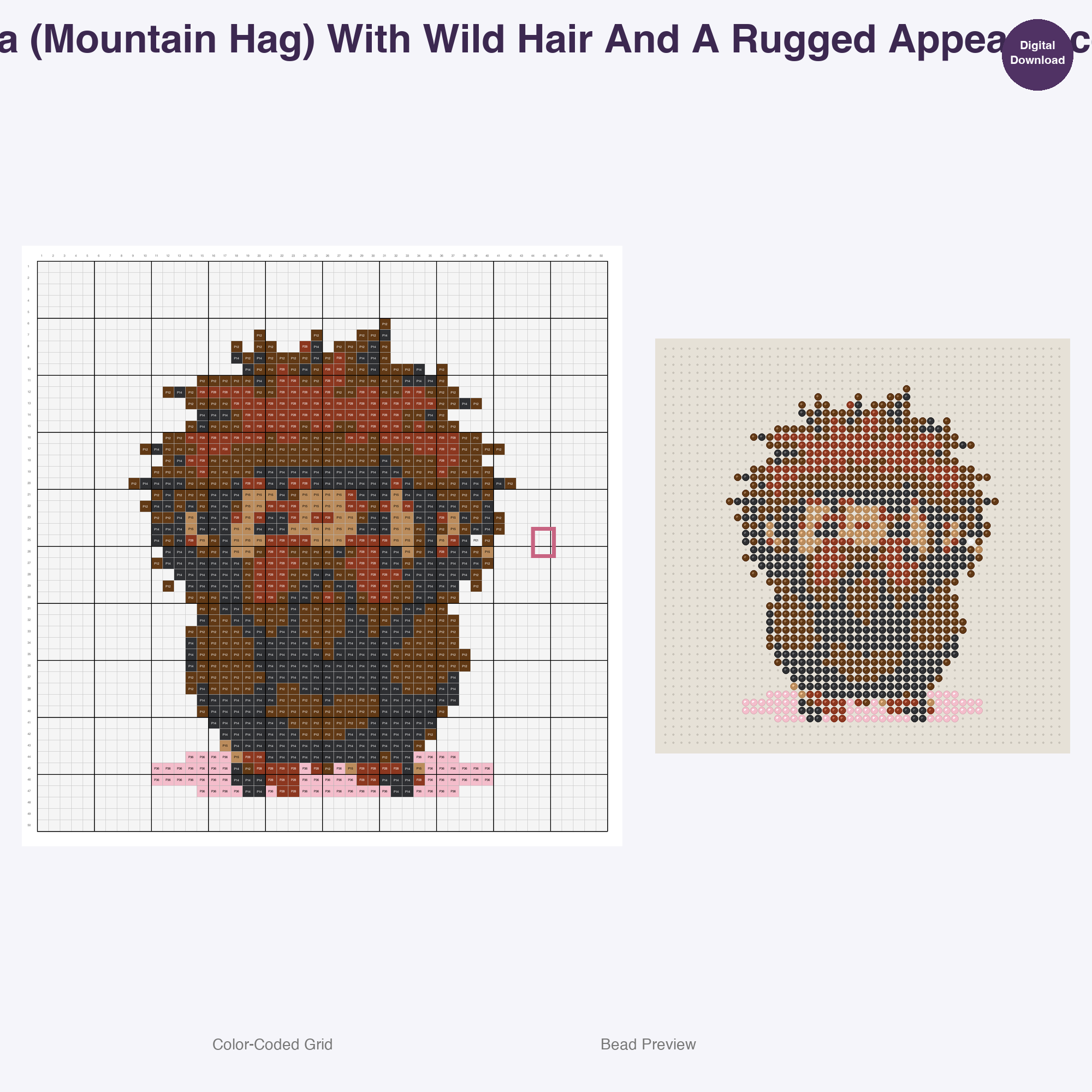 Japanese Yokai Spirits Perler Bead Patterns, 48 Designs x 2 Grid Sizes (50x50 + 128x128), Fuse Bead PDF Digital Download