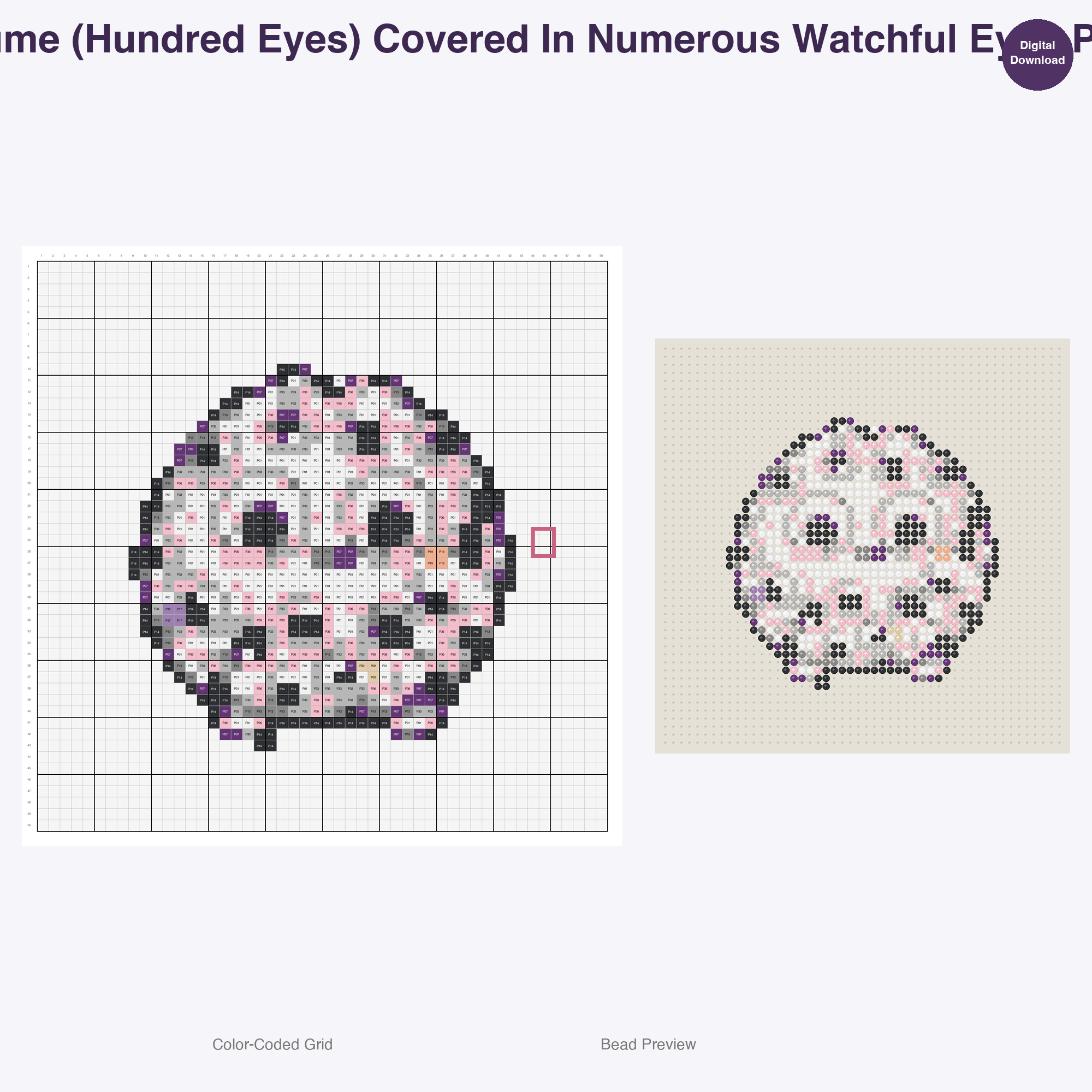 Japanese Yokai Spirits Perler Bead Patterns, 48 Designs x 2 Grid Sizes (50x50 + 128x128), Fuse Bead PDF Digital Download