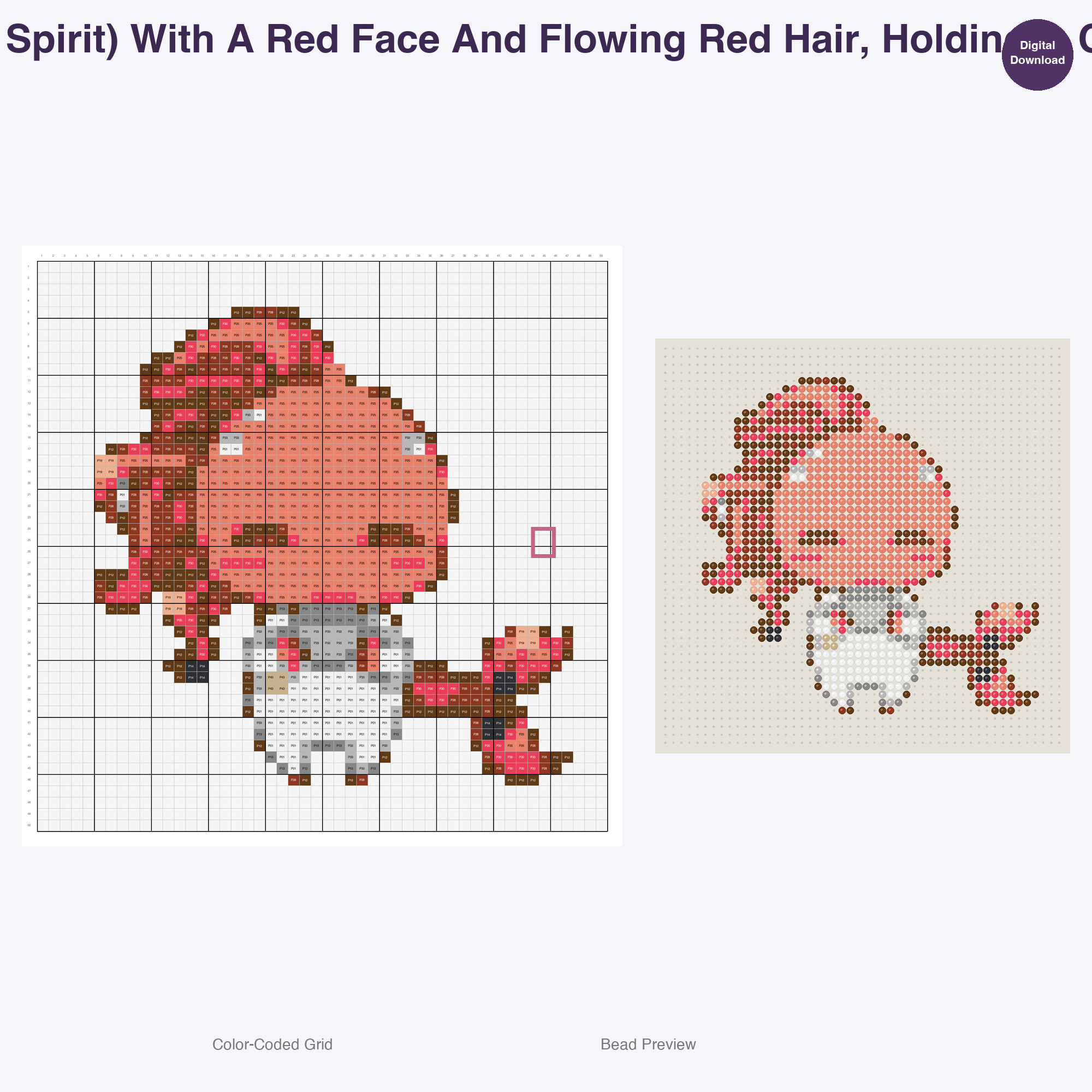 Japanese Yokai Spirits Perler Bead Patterns, 48 Designs x 2 Grid Sizes (50x50 + 128x128), Fuse Bead PDF Digital Download