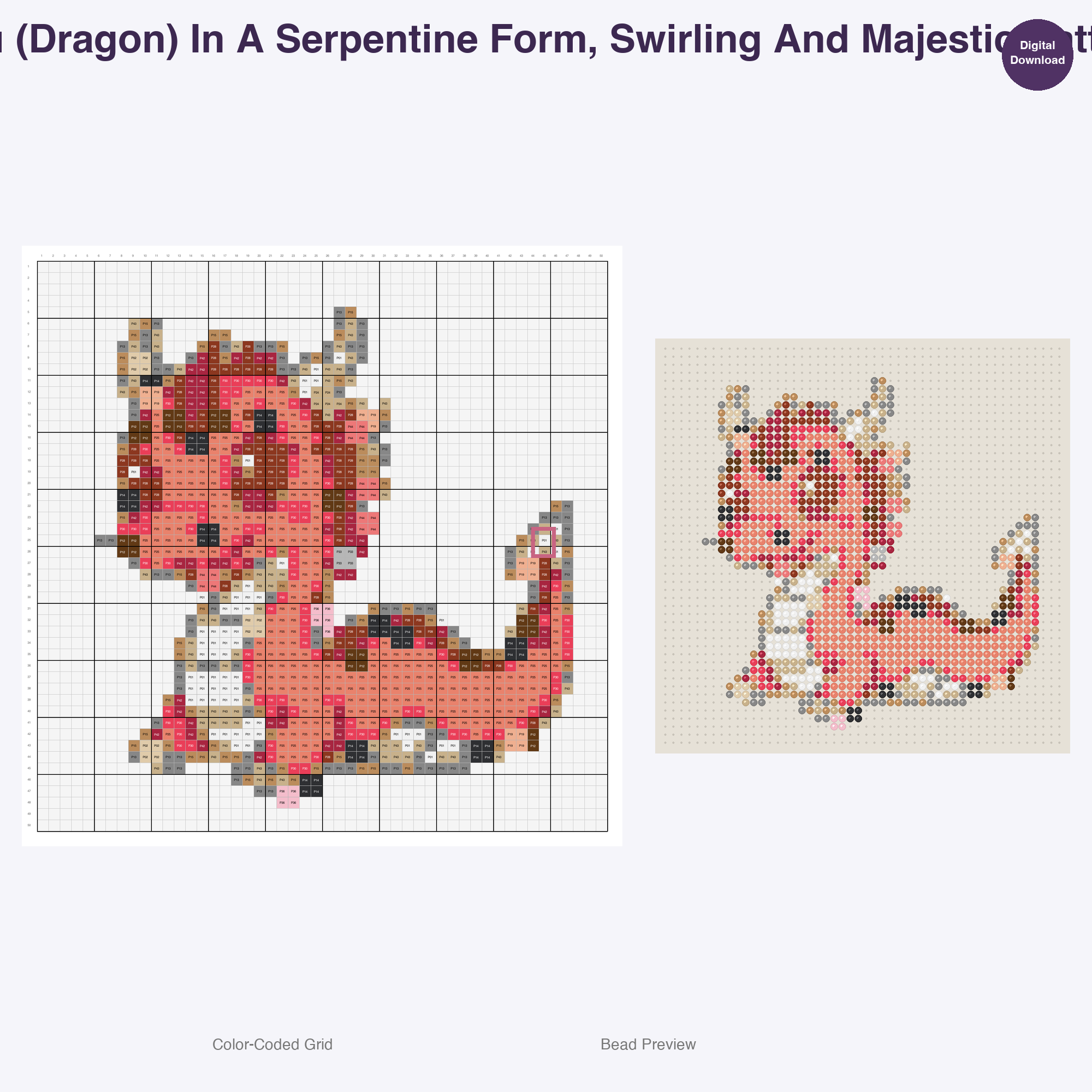 Japanese Yokai Spirits Perler Bead Patterns, 48 Designs x 2 Grid Sizes (50x50 + 128x128), Fuse Bead PDF Digital Download