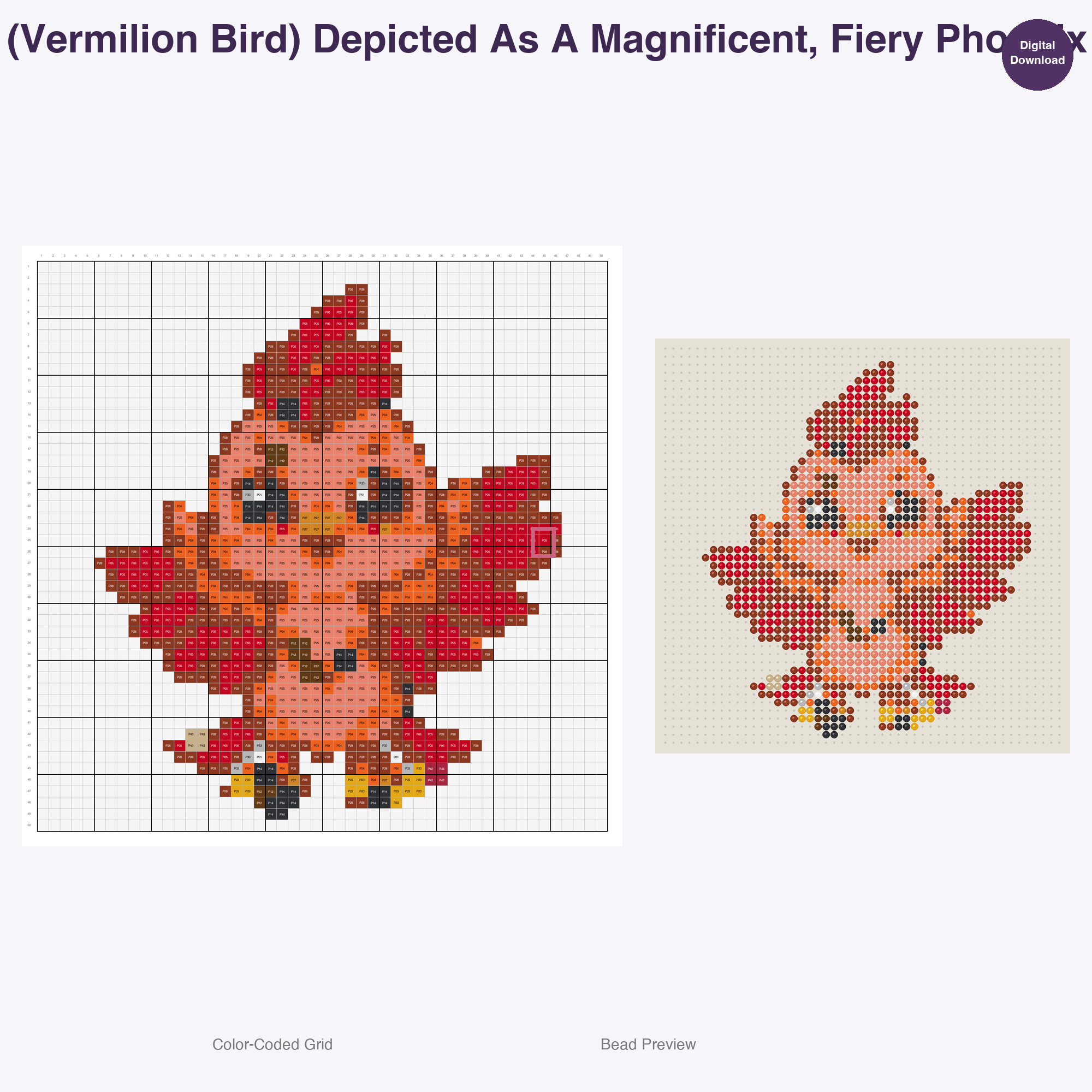 Japanese Yokai Spirits Perler Bead Patterns, 48 Designs x 2 Grid Sizes (50x50 + 128x128), Fuse Bead PDF Digital Download