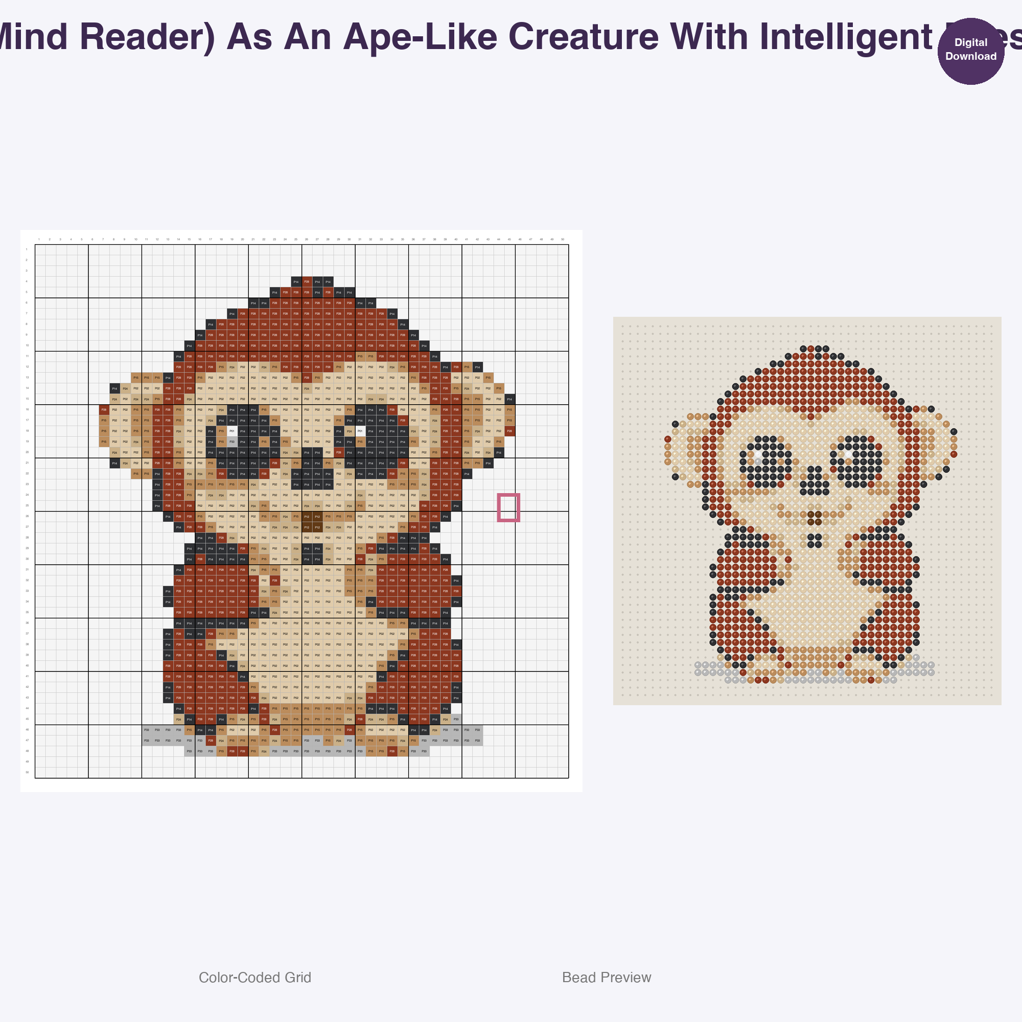Japanese Yokai Spirits Perler Bead Patterns, 48 Designs x 2 Grid Sizes (50x50 + 128x128), Fuse Bead PDF Digital Download
