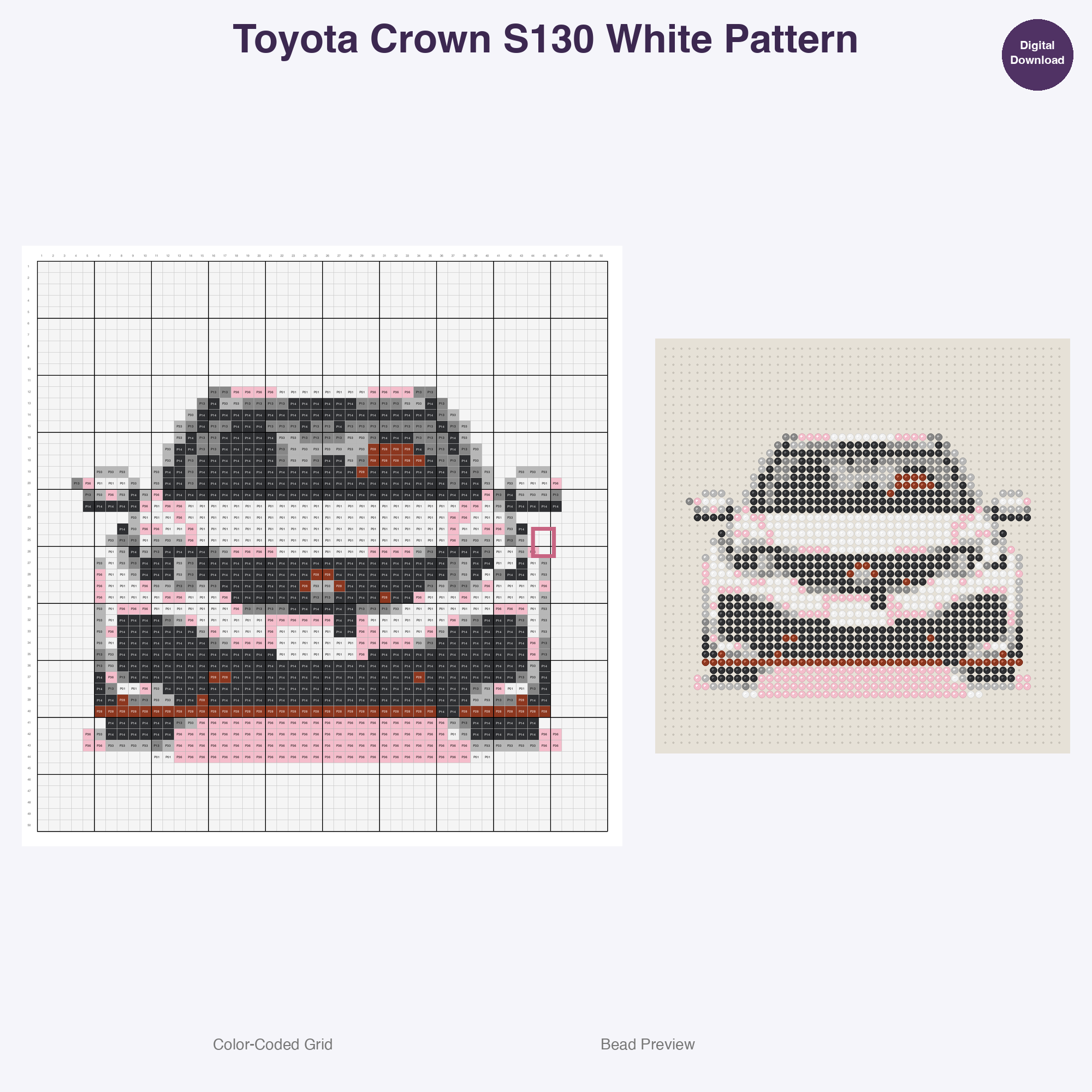 Kawaii JDM Drifters & Racers Perler Bead Patterns Bundle, 48 Designs (PDF Digital Download)