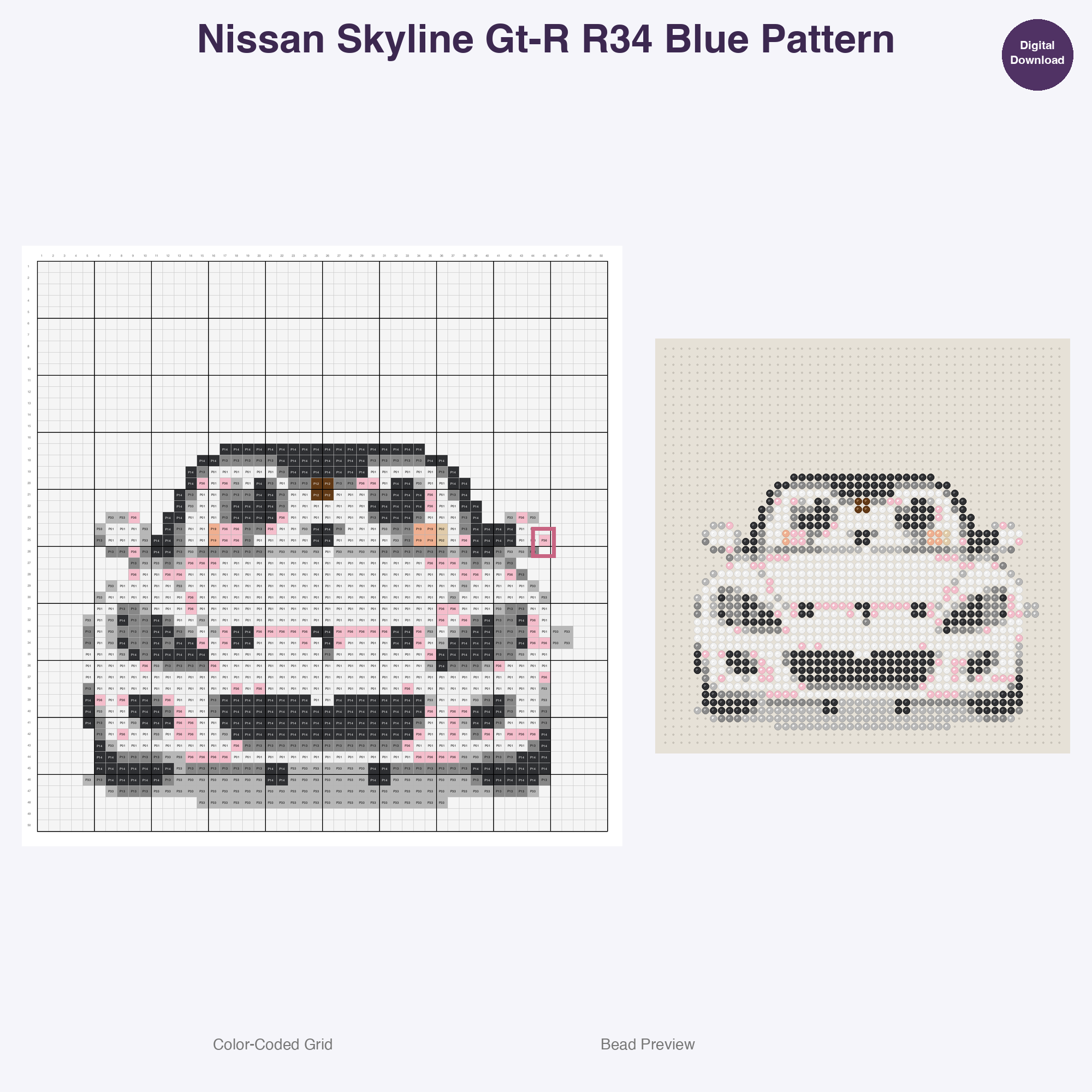 Kawaii JDM Drifters & Racers Perler Bead Patterns Bundle, 48 Designs (PDF Digital Download)