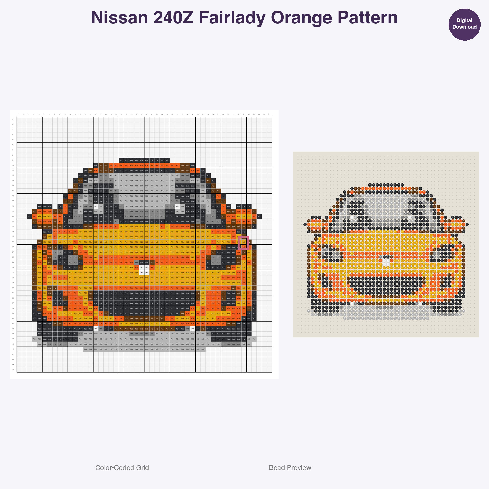 Kawaii JDM Drifters & Racers Perler Bead Patterns Bundle, 48 Designs (PDF Digital Download)