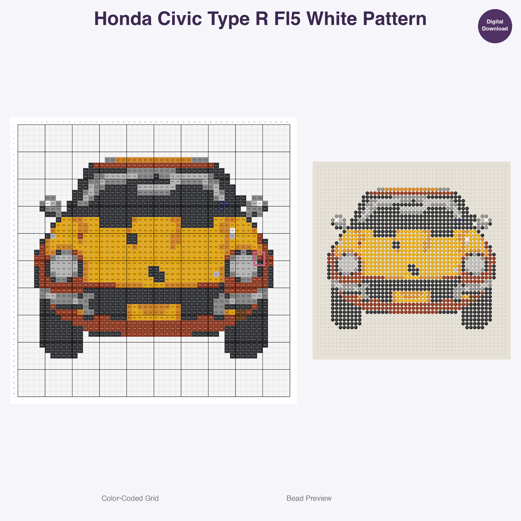 Kawaii JDM Drifters & Racers Perler Bead Patterns Bundle, 48 Designs (PDF Digital Download)