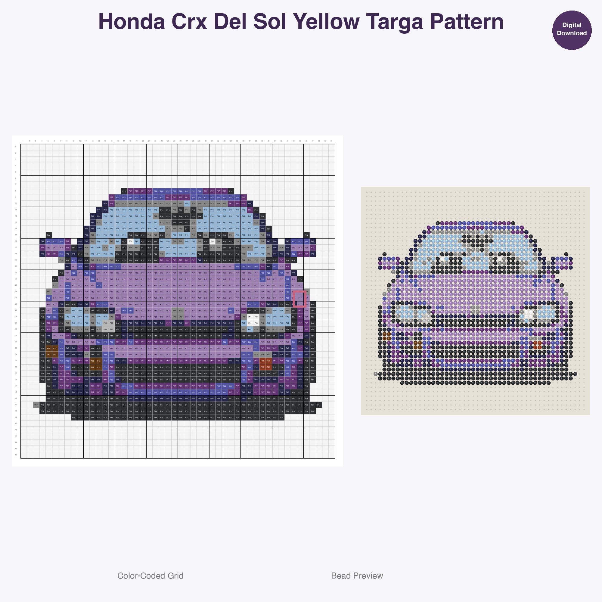 Kawaii JDM Drifters & Racers Perler Bead Patterns Bundle, 48 Designs (PDF Digital Download)