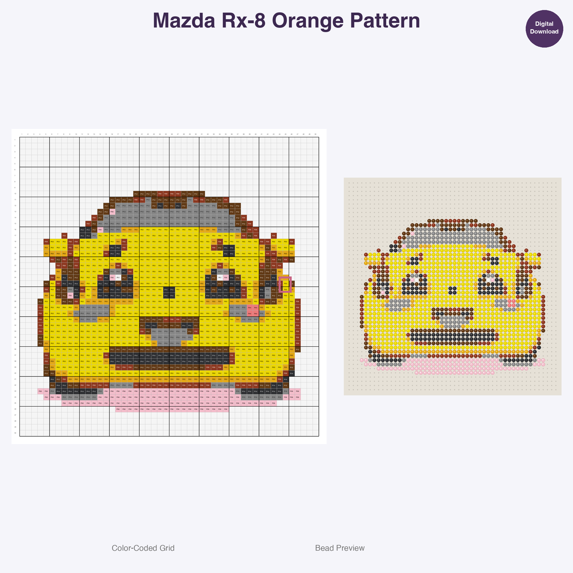Kawaii JDM Drifters & Racers Perler Bead Patterns Bundle, 48 Designs (PDF Digital Download)