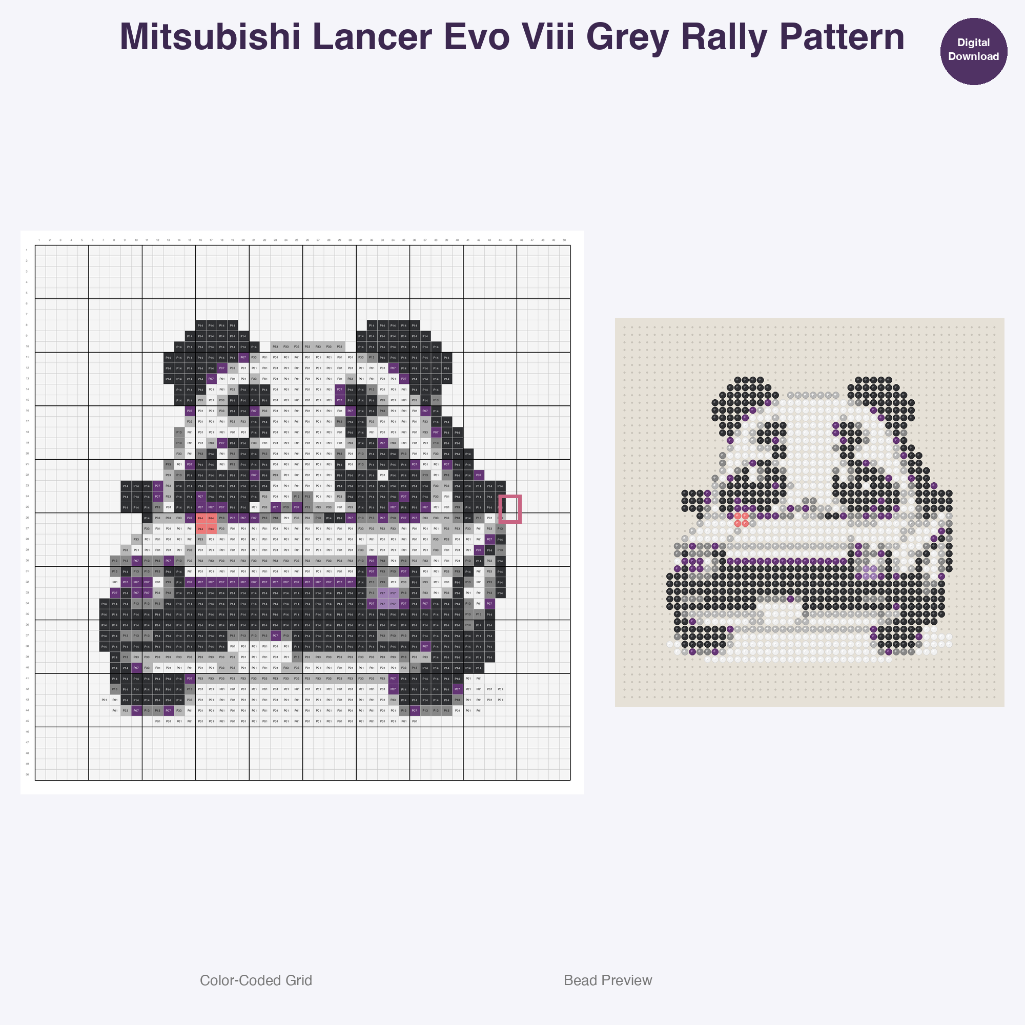 Kawaii JDM Drifters & Racers Perler Bead Patterns Bundle, 48 Designs (PDF Digital Download)