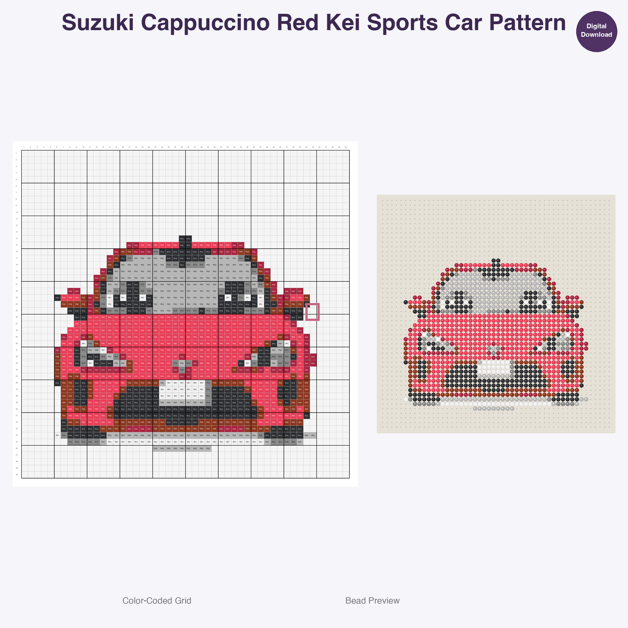 Kawaii JDM Drifters & Racers Perler Bead Patterns Bundle, 48 Designs (PDF Digital Download)