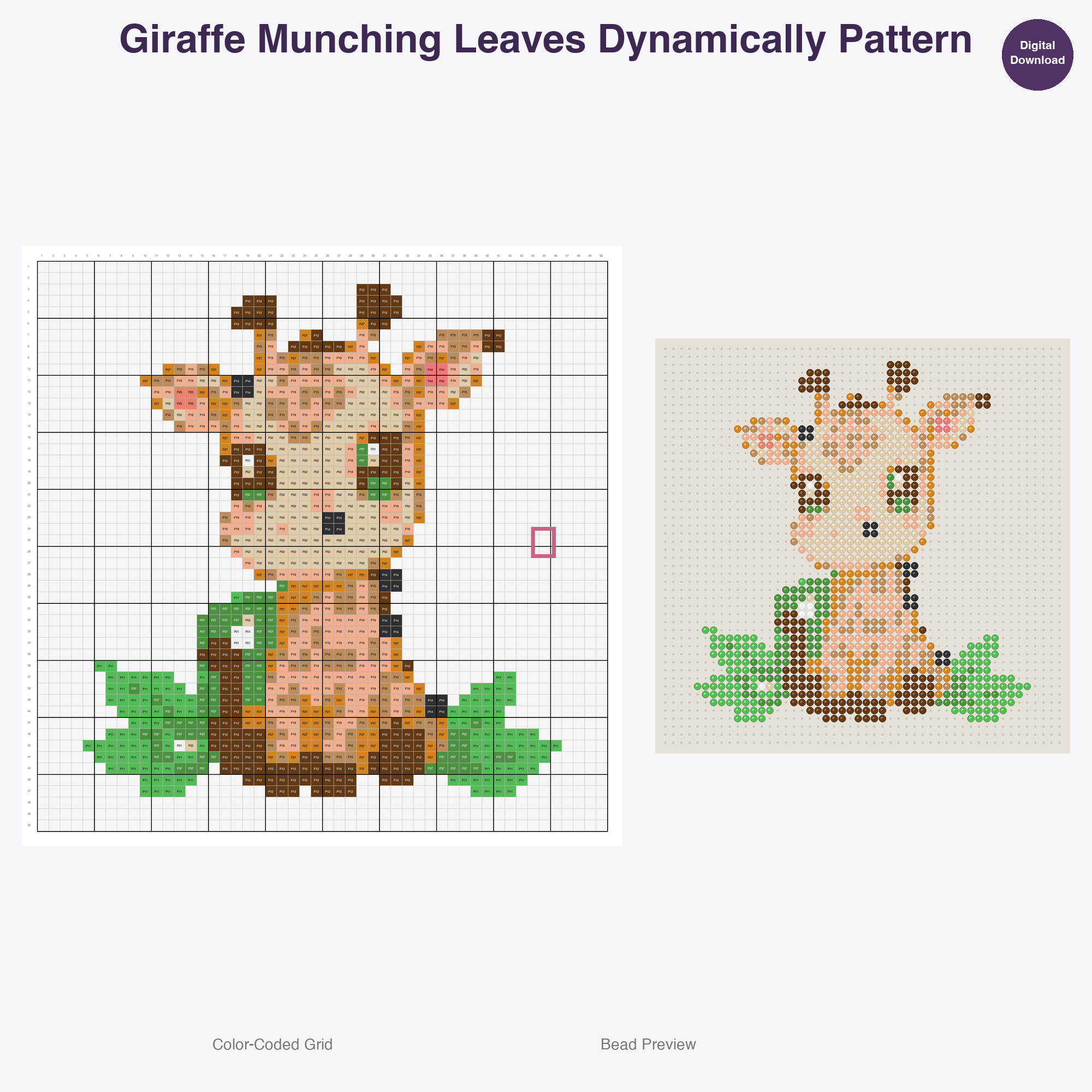 Jungle Jive Critters Perler Bead Patterns, 48 Designs x 3 Grid Sizes (29x29 + 50x50 + 128x128), Fuse Bead PDF Digital Download