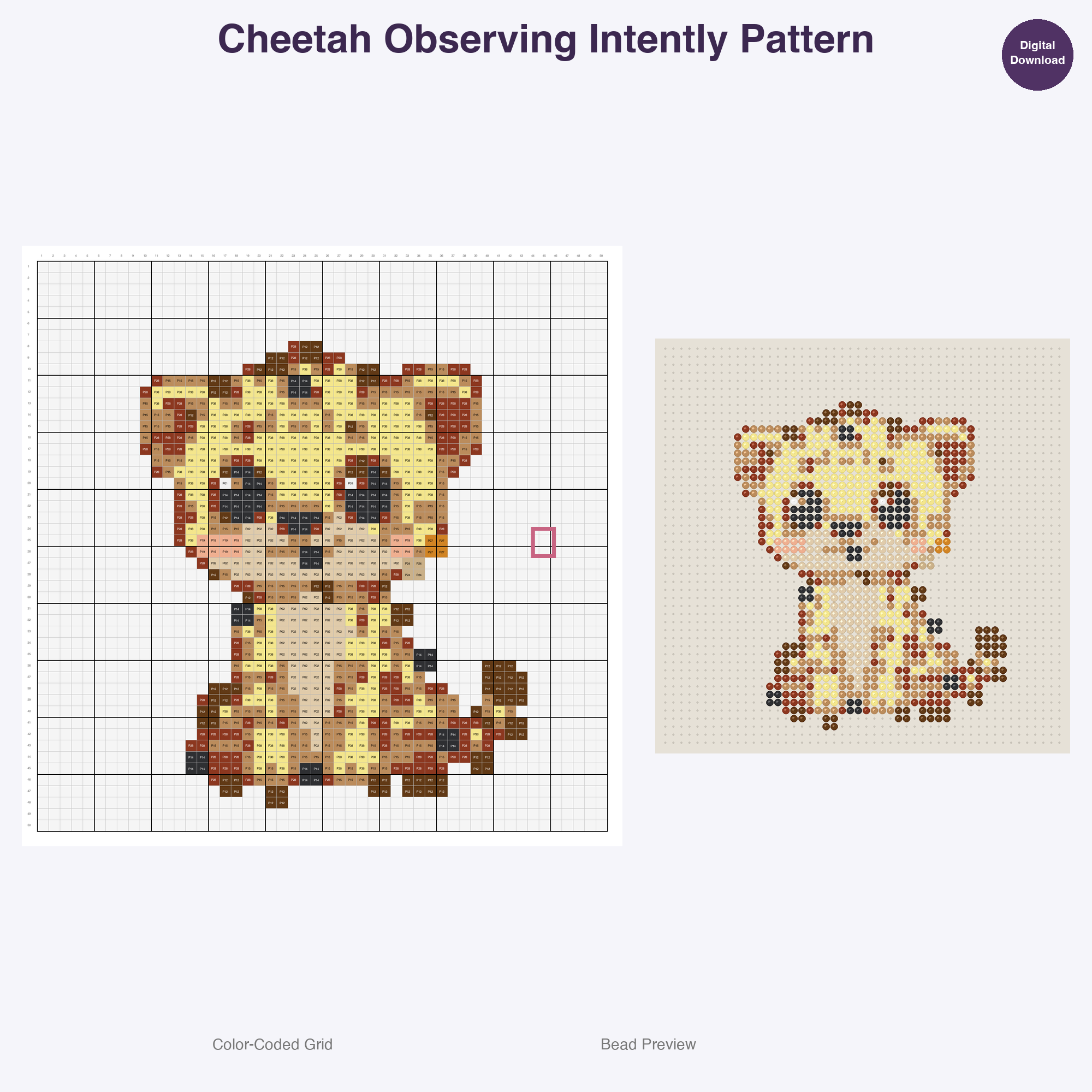Jungle Jive Critters Perler Bead Patterns, 48 Designs x 3 Grid Sizes (29x29 + 50x50 + 128x128), Fuse Bead PDF Digital Download